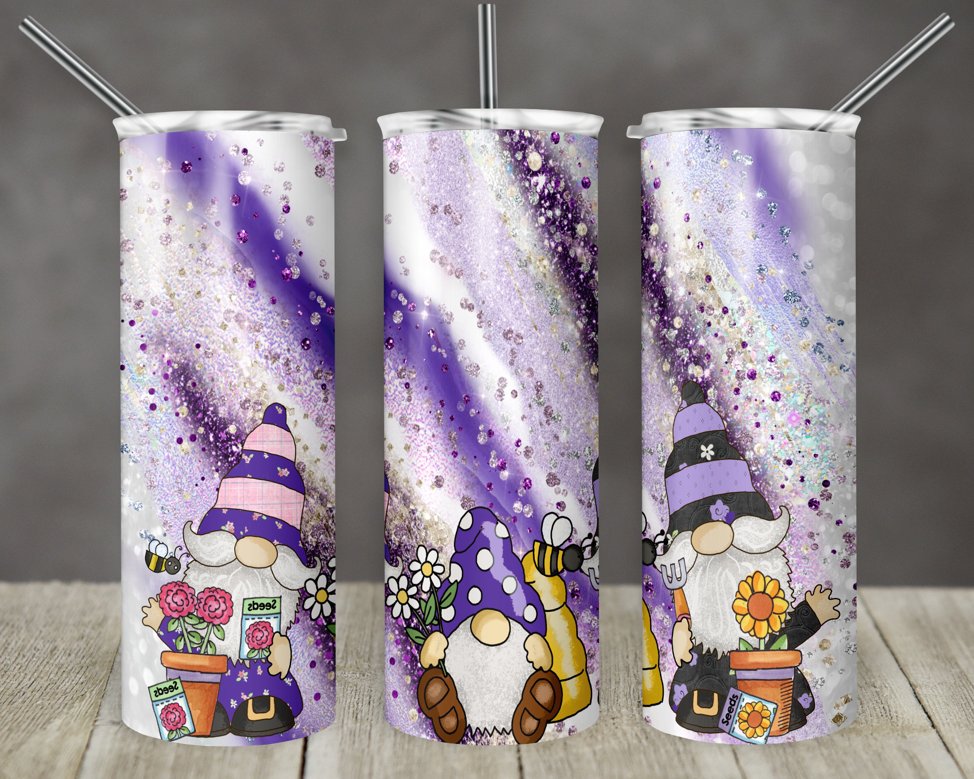Garden Gnomes - Tumbler Wrap Vinyl Transfers