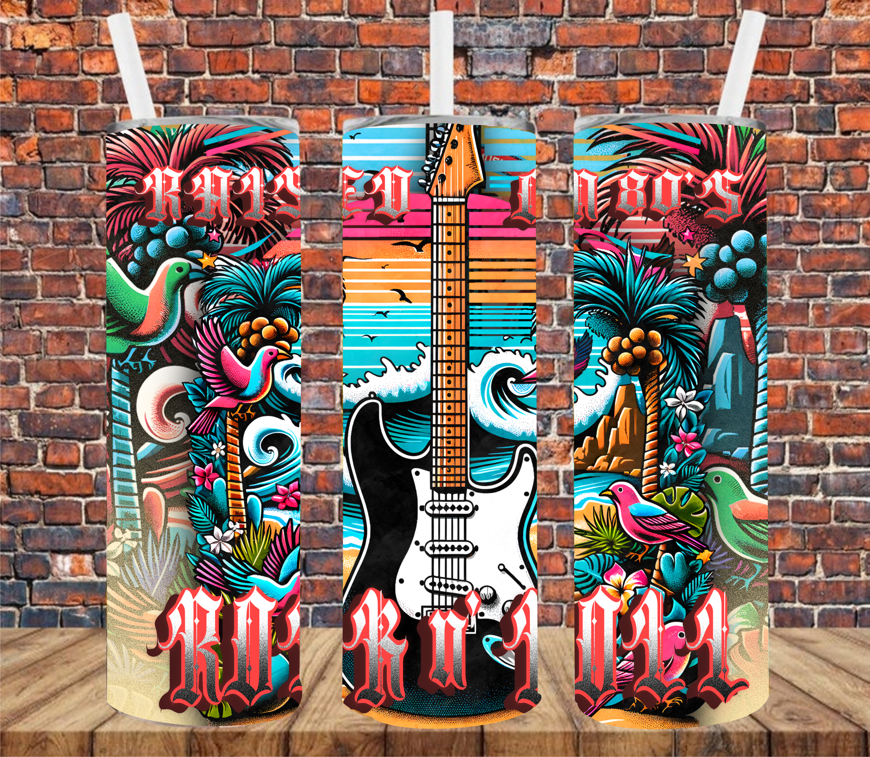 Raised on 80s Rock & Roll - Tumbler Wrap - Sublimation Transfer