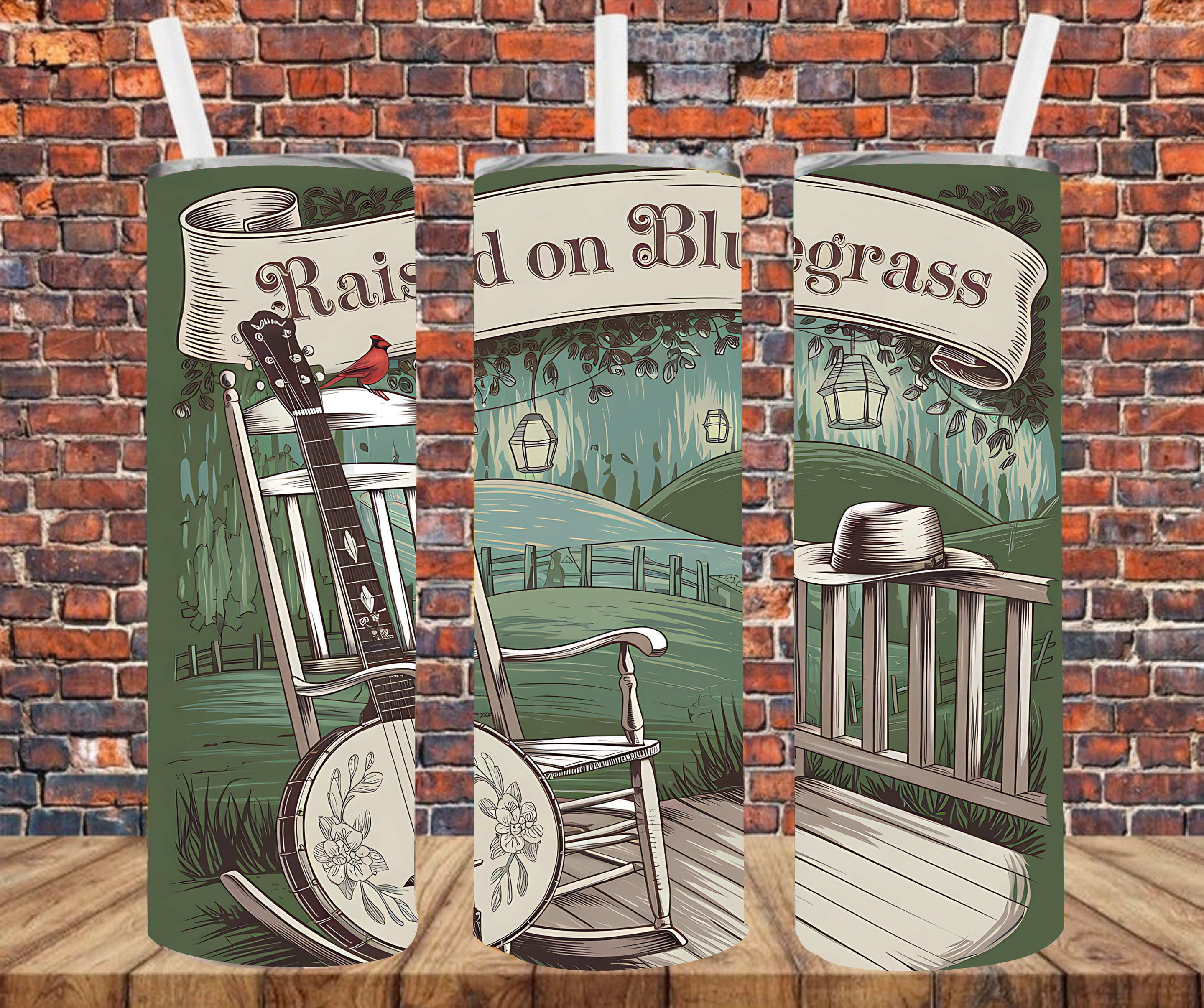 Raised On Bluegrass - Sublimation Tumbler Wrap