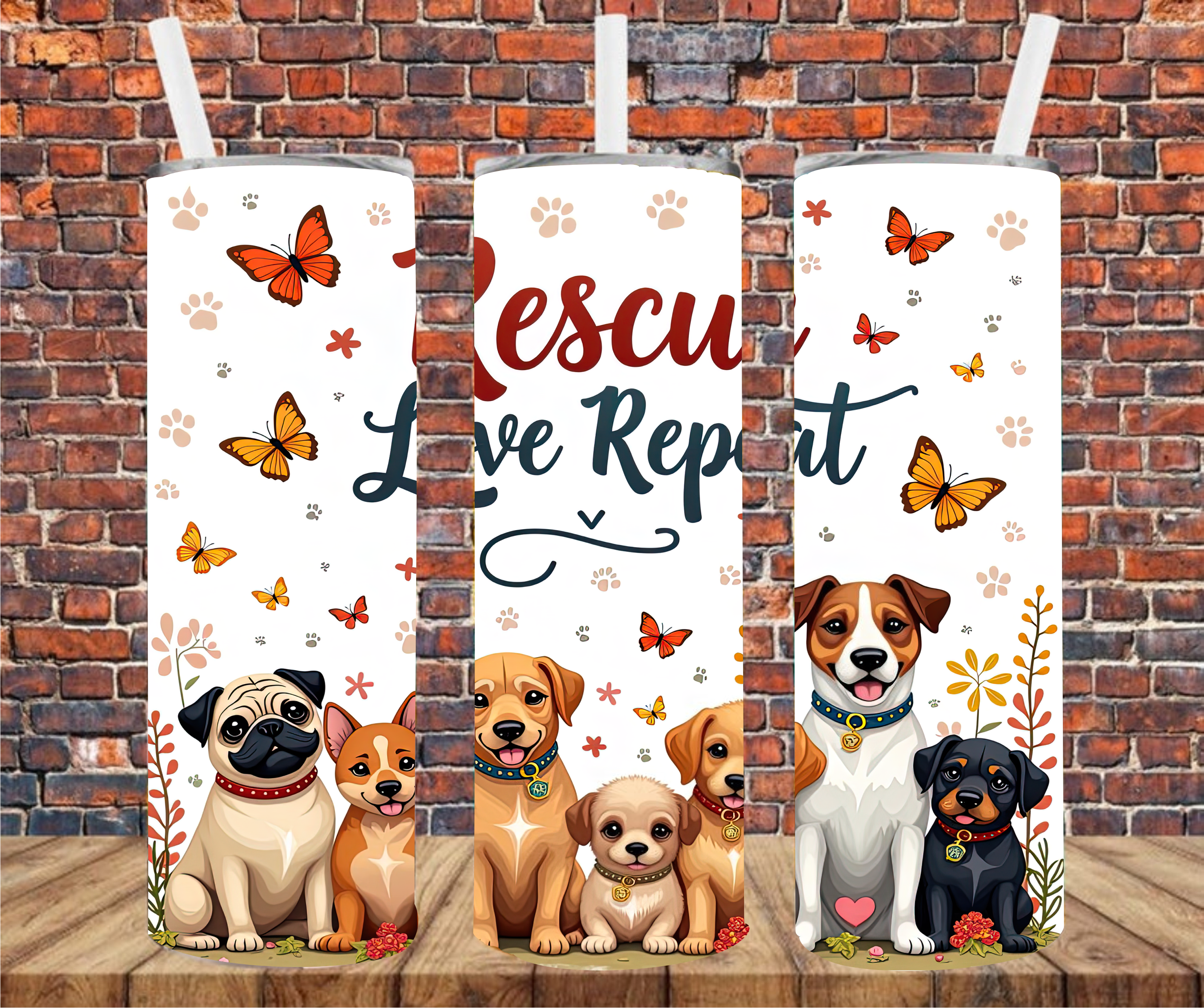 Rescue Love Repeat - Tumbler Wrap - Sublimation Transfer
