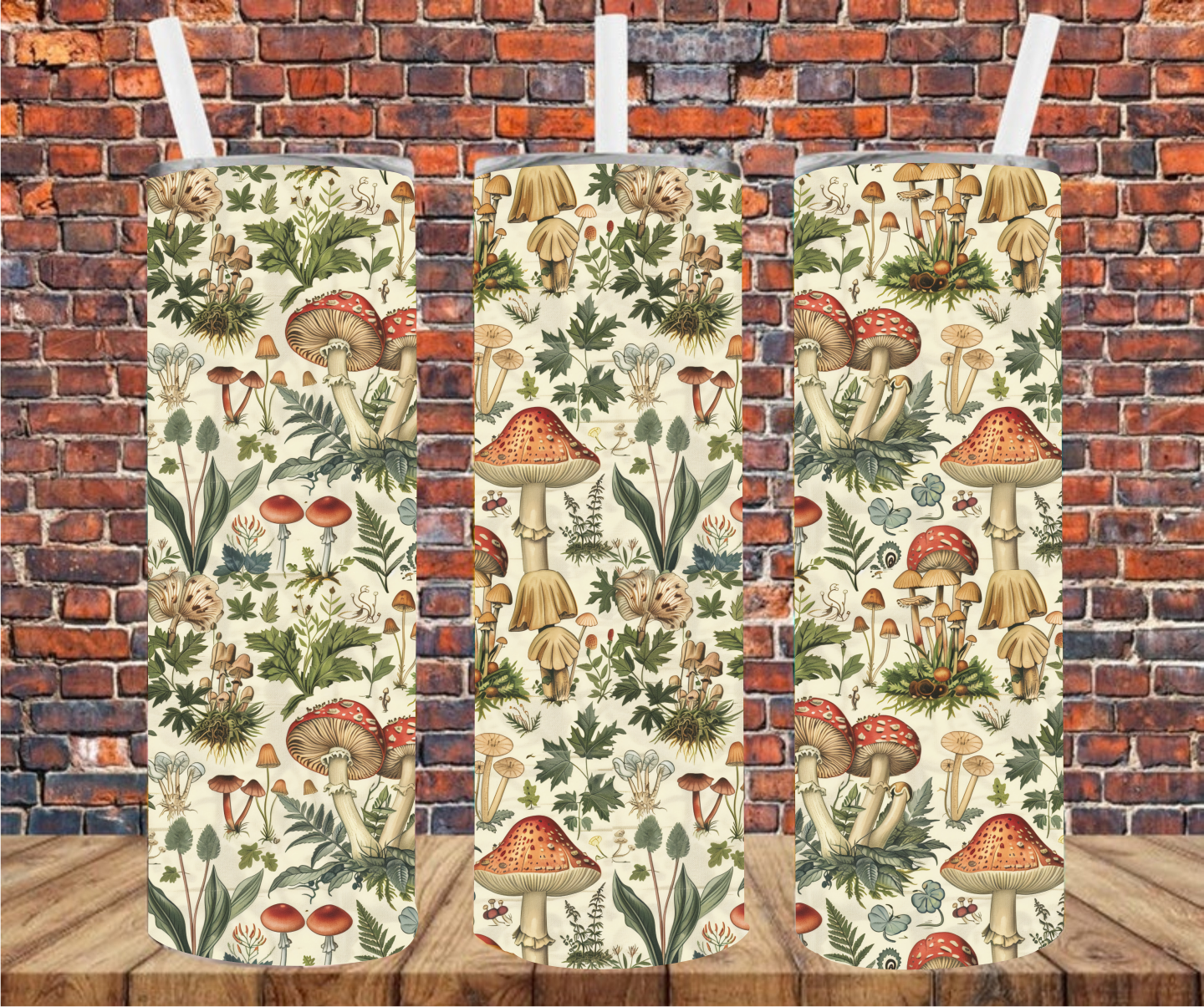 Vintage Mushrooms - Tumbler Wraps - Sublimation Transfers
