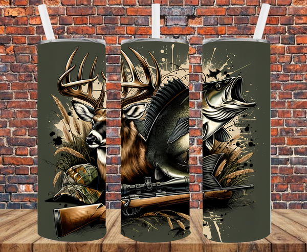 Hunting & Fishing - Tumbler Wrap - Sublimation Transfers