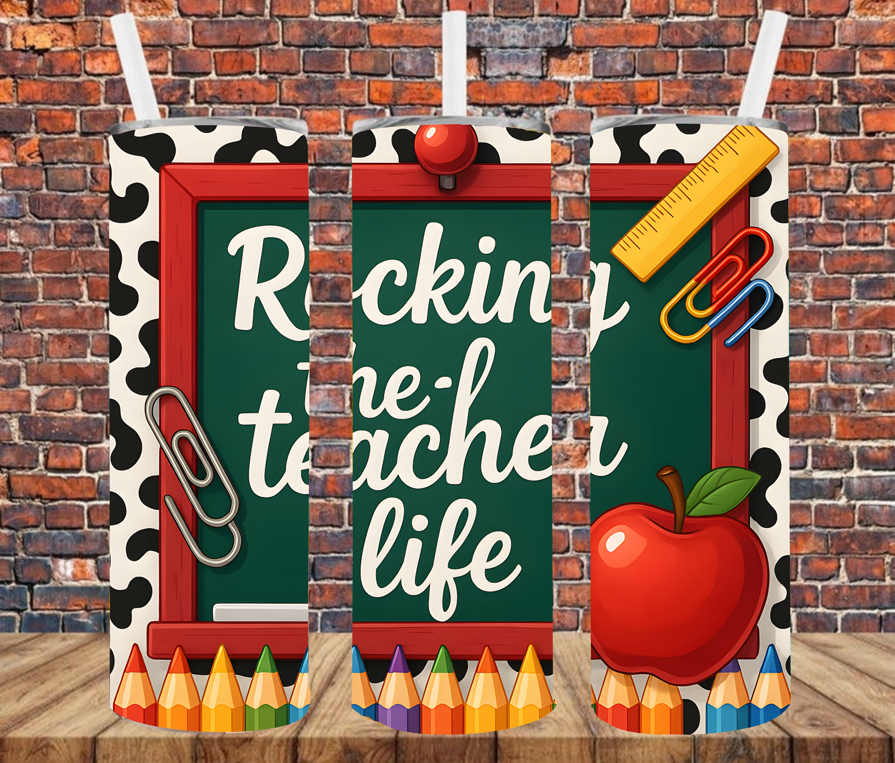 Rockin' The Teacher Life - Tumbler Wrap - vinyl Transfers