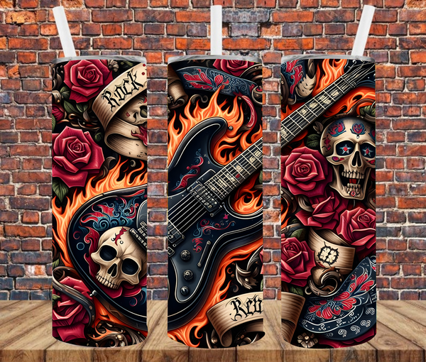 Rock Rebel - Tumbler Wrap - Sublimation Transfers