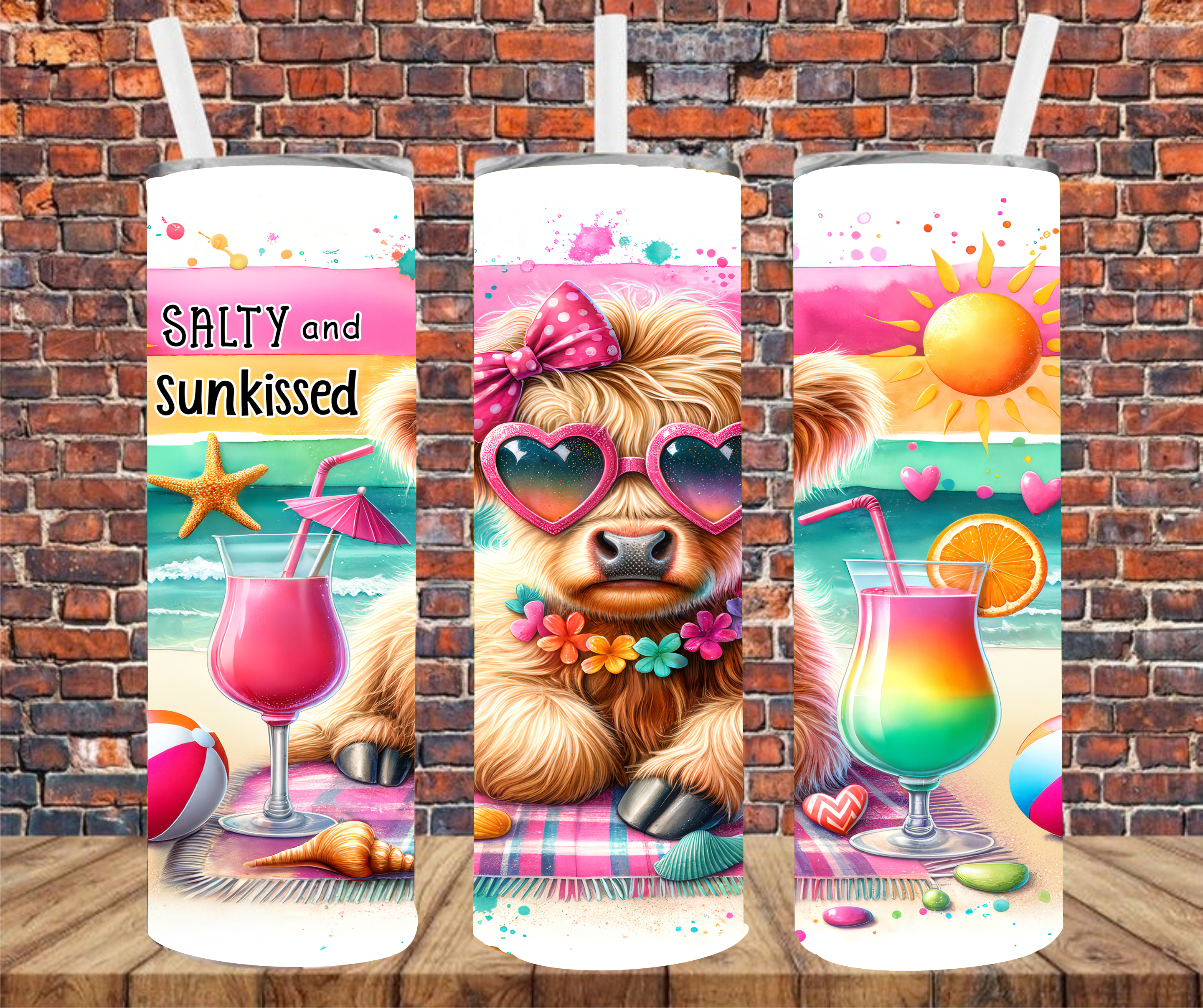 Salty & Sunkissed - Tumbler Wrap - Sublimation Transfer