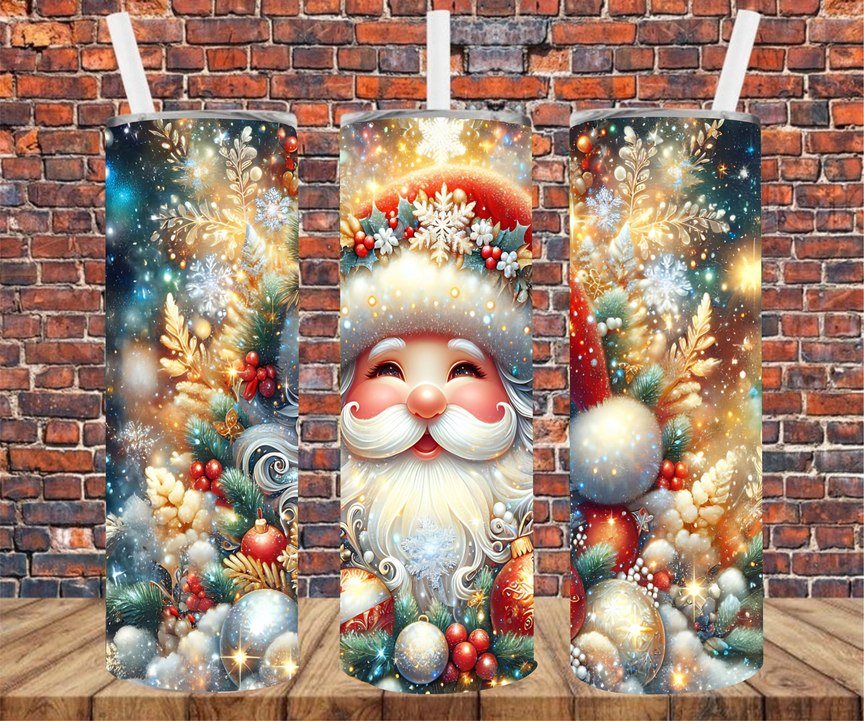 Vibrant Santa - Tumbler Wrap - Sublimation Transfers