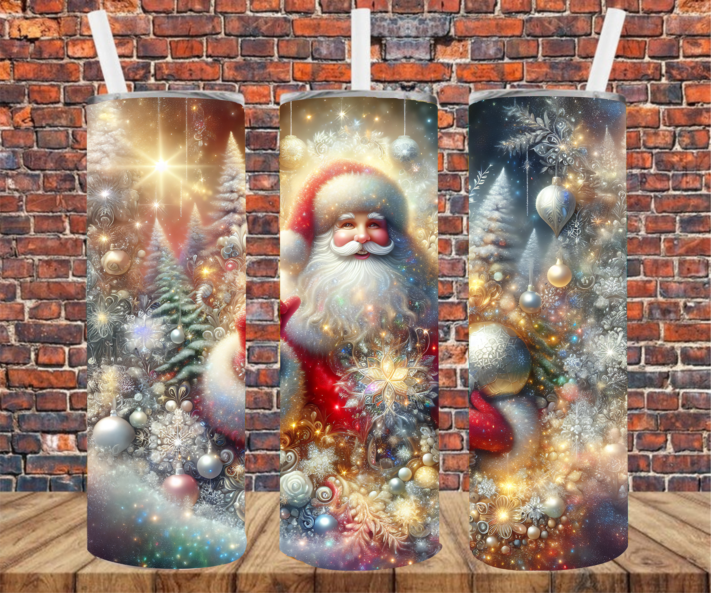 Vibrant Santa - Tumbler Wrap - Sublimation Transfers
