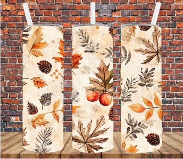Acorns & Leaves - Tumbler Wrap - Sublimation Transfer