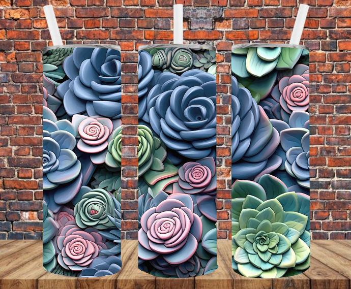 Succulents - Tumbler Wrap - Sublimation Transfers