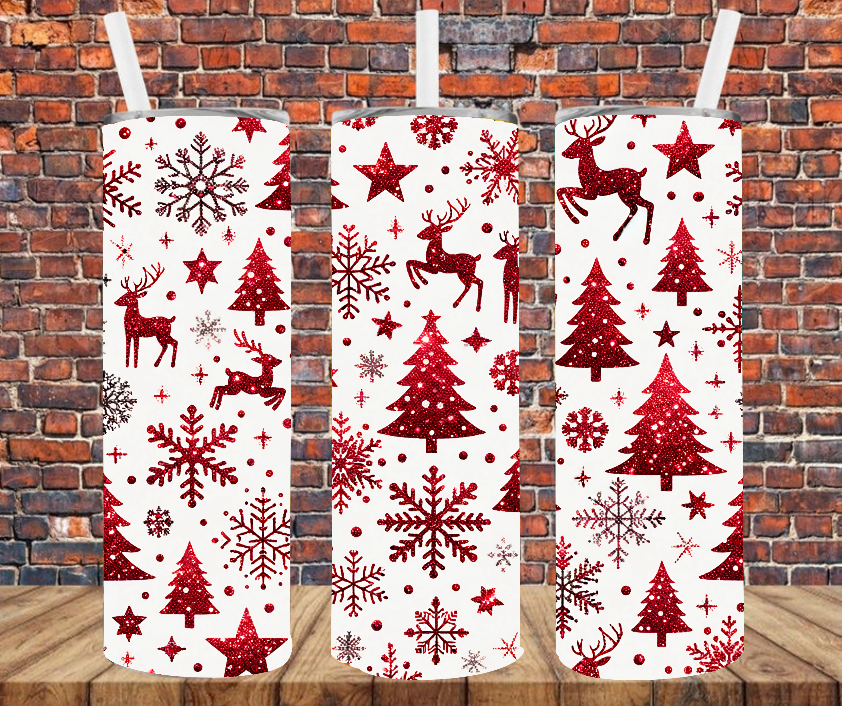 Christmas Elements - Tumbler Wrap - vinyl Transfers