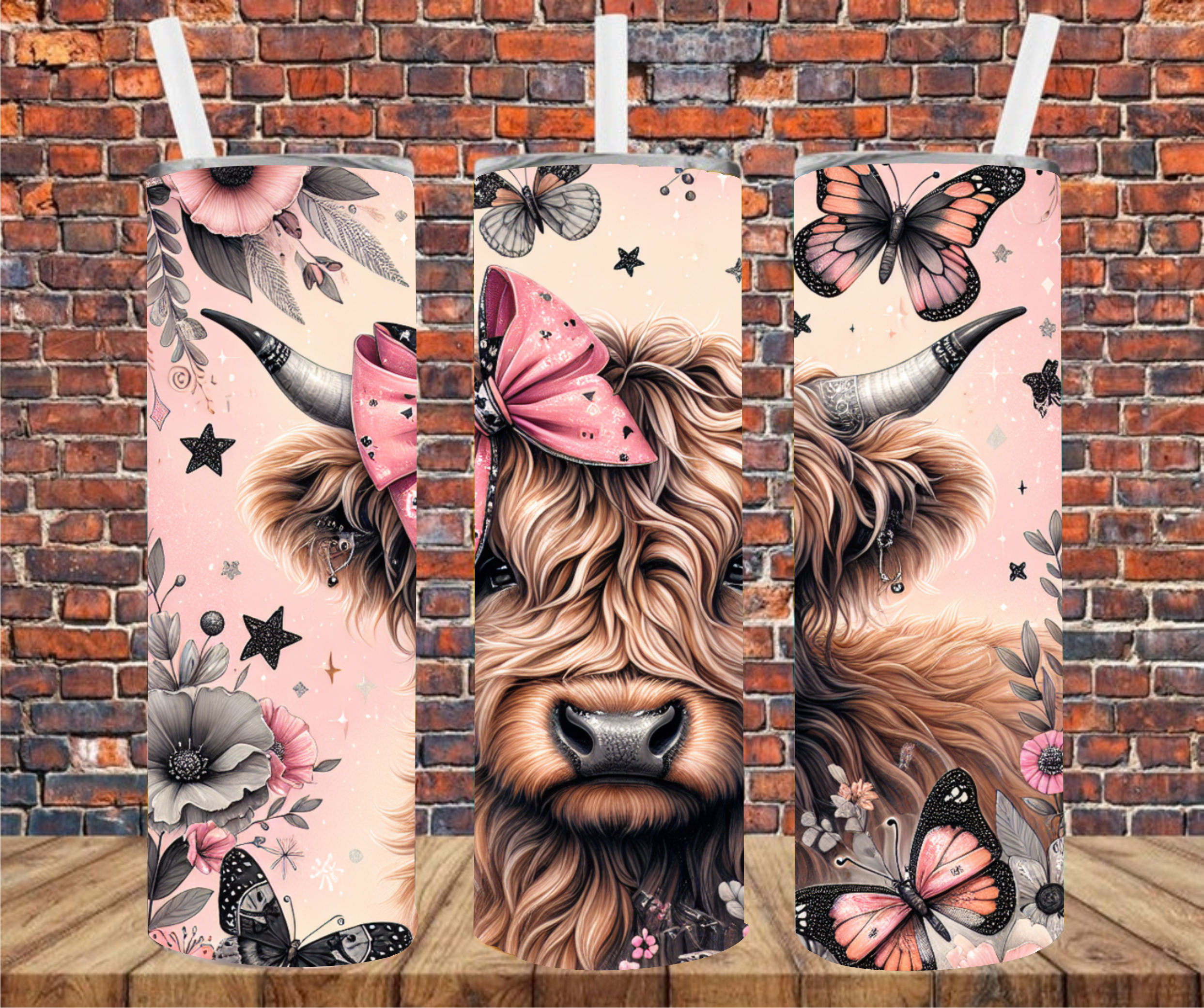 Shaggy Cow - Tumbler Wrap - Vinyl Transfer