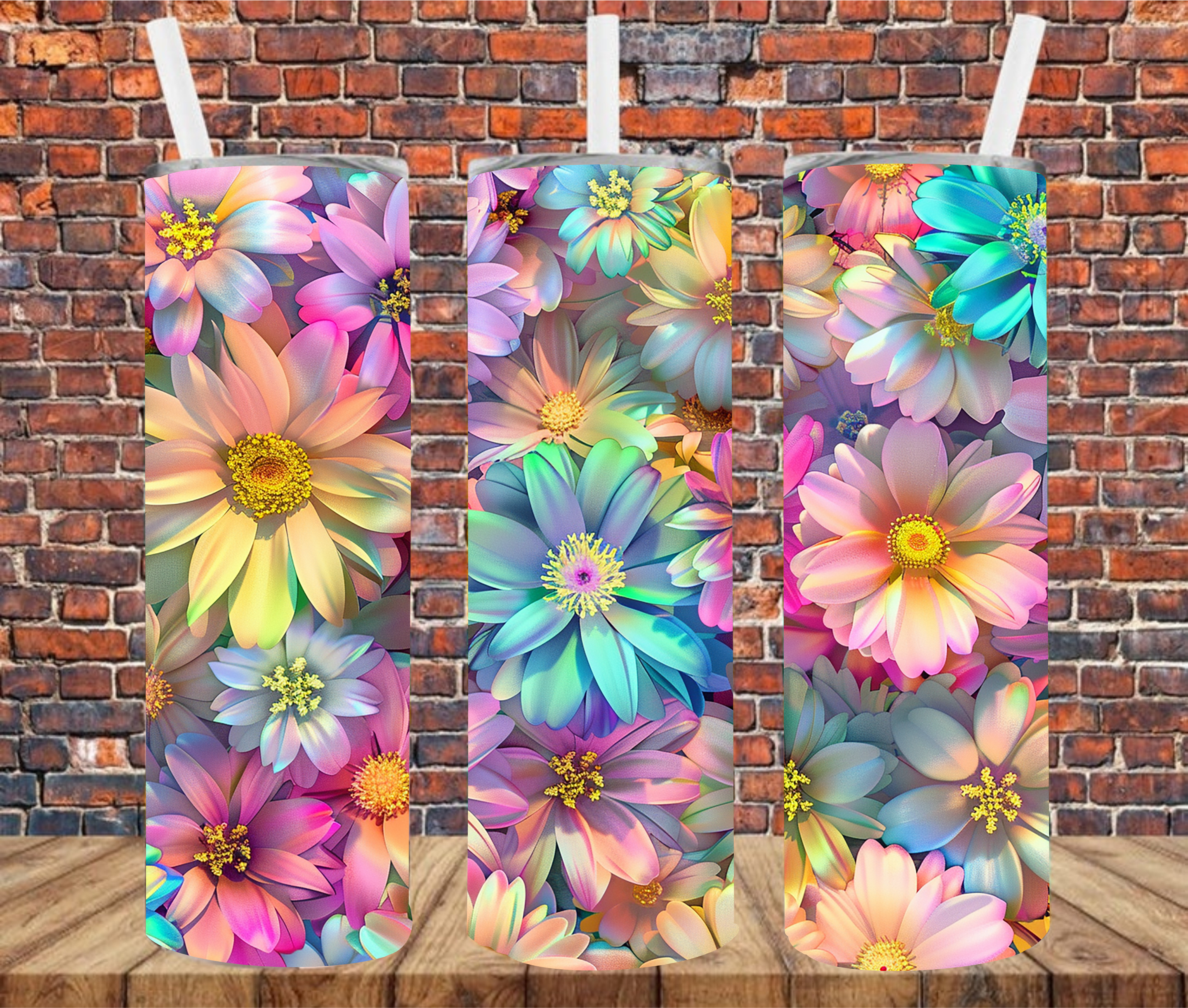 Shiny Floral - Sublimation Tumbler Wrap