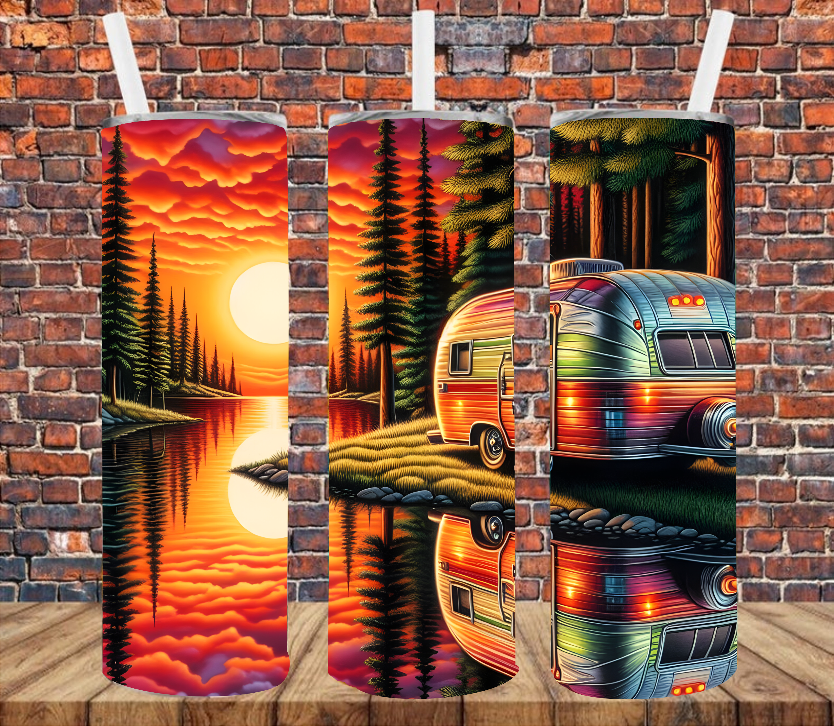 Vibrant Camping - Tumbler Wrap - Sublimation Transfer