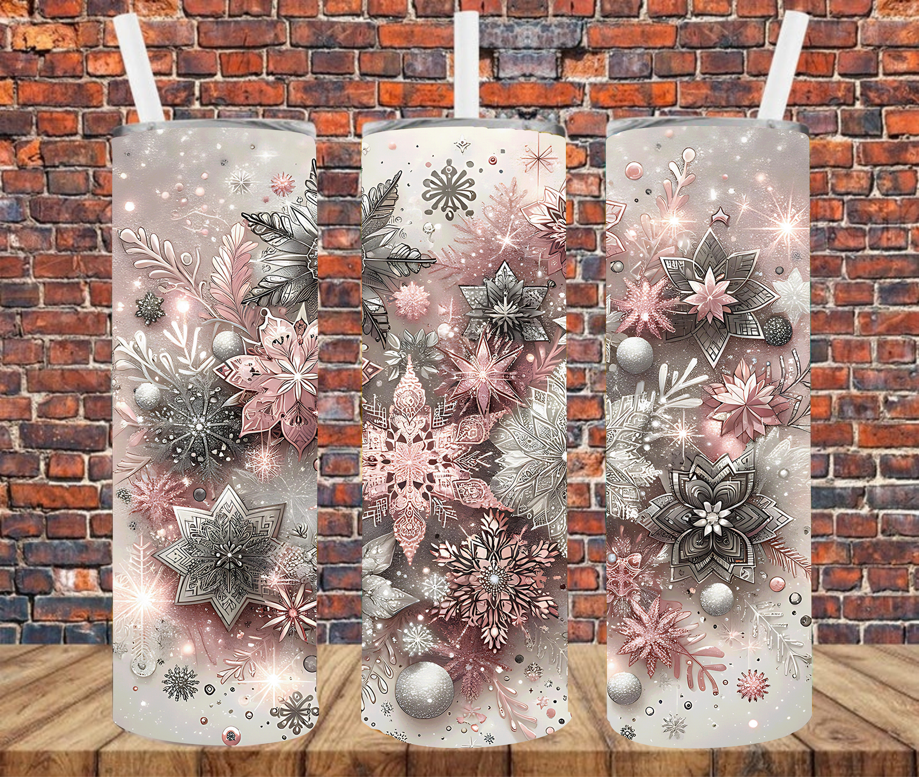Snowflakes - Tumbler Wrap - Sublimation Transfers