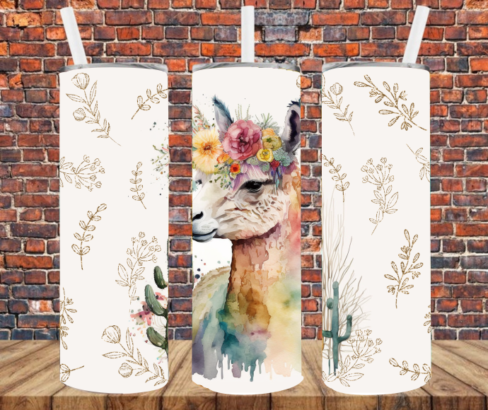 Pretty Llama - Tumbler Wrap Sublimation Transfers