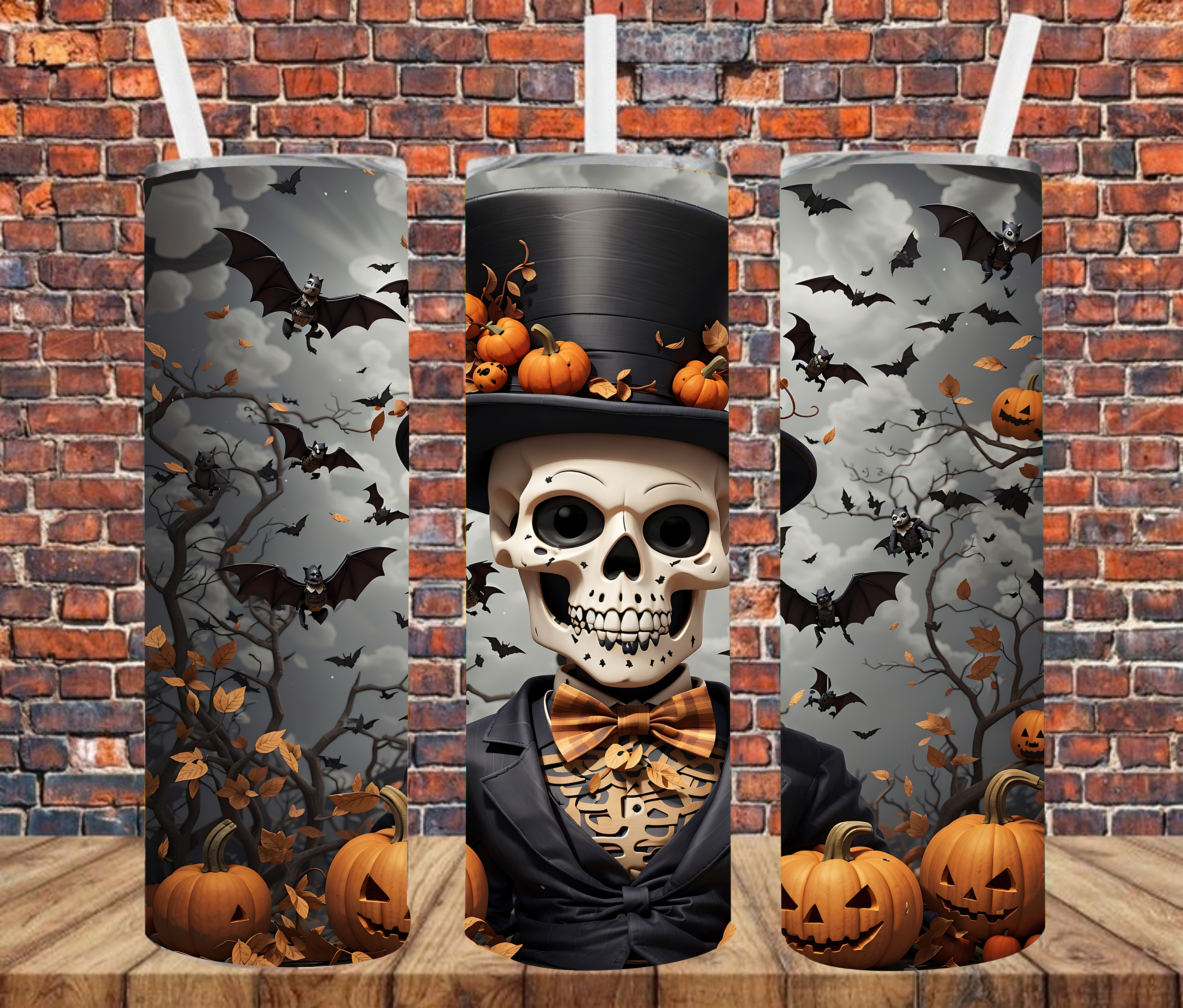 Skeleton Gentleman - Tumbler Wrap - vinyl Transfers