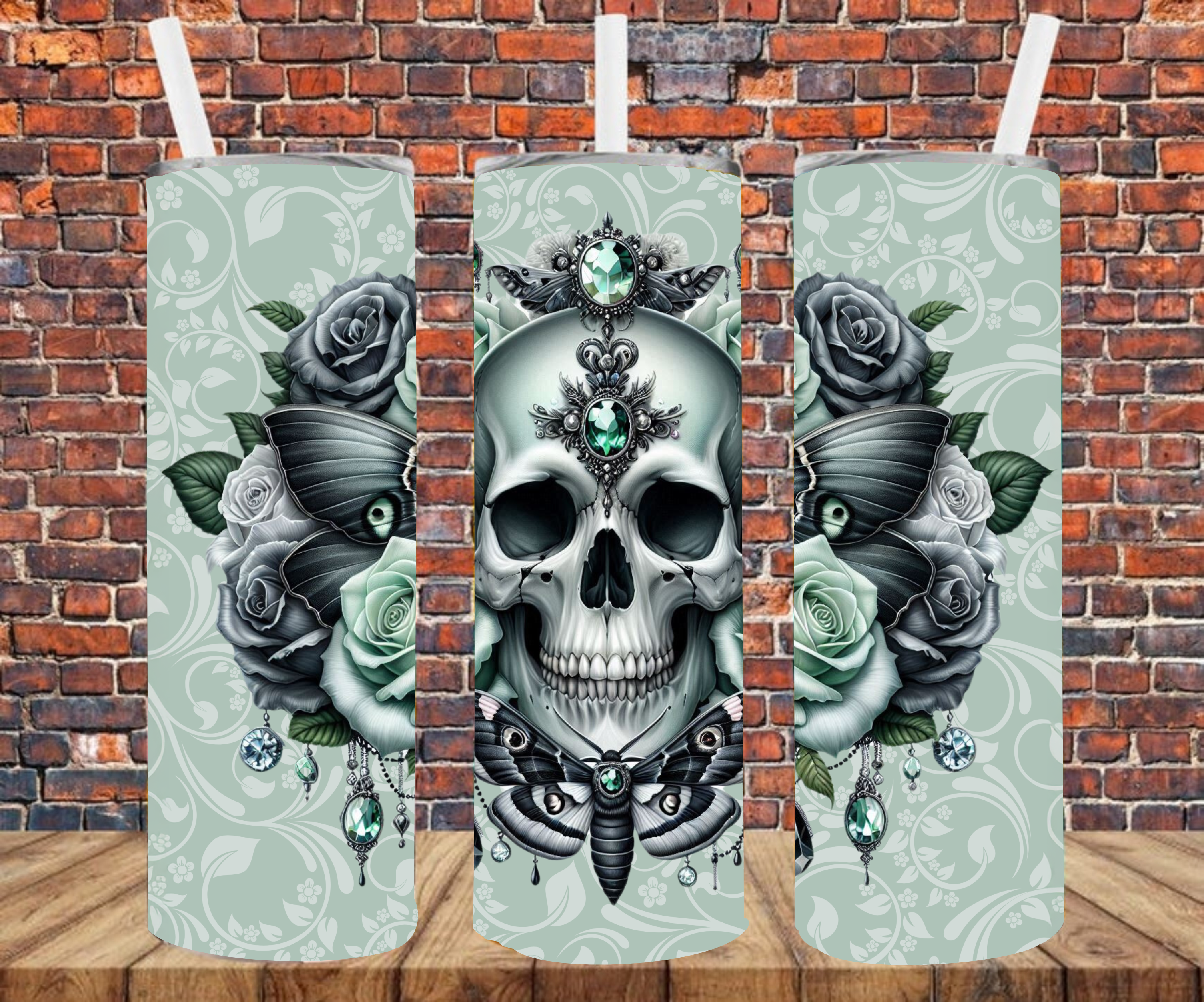 Skull - Tumbler Wrap - Sublimation Transfers