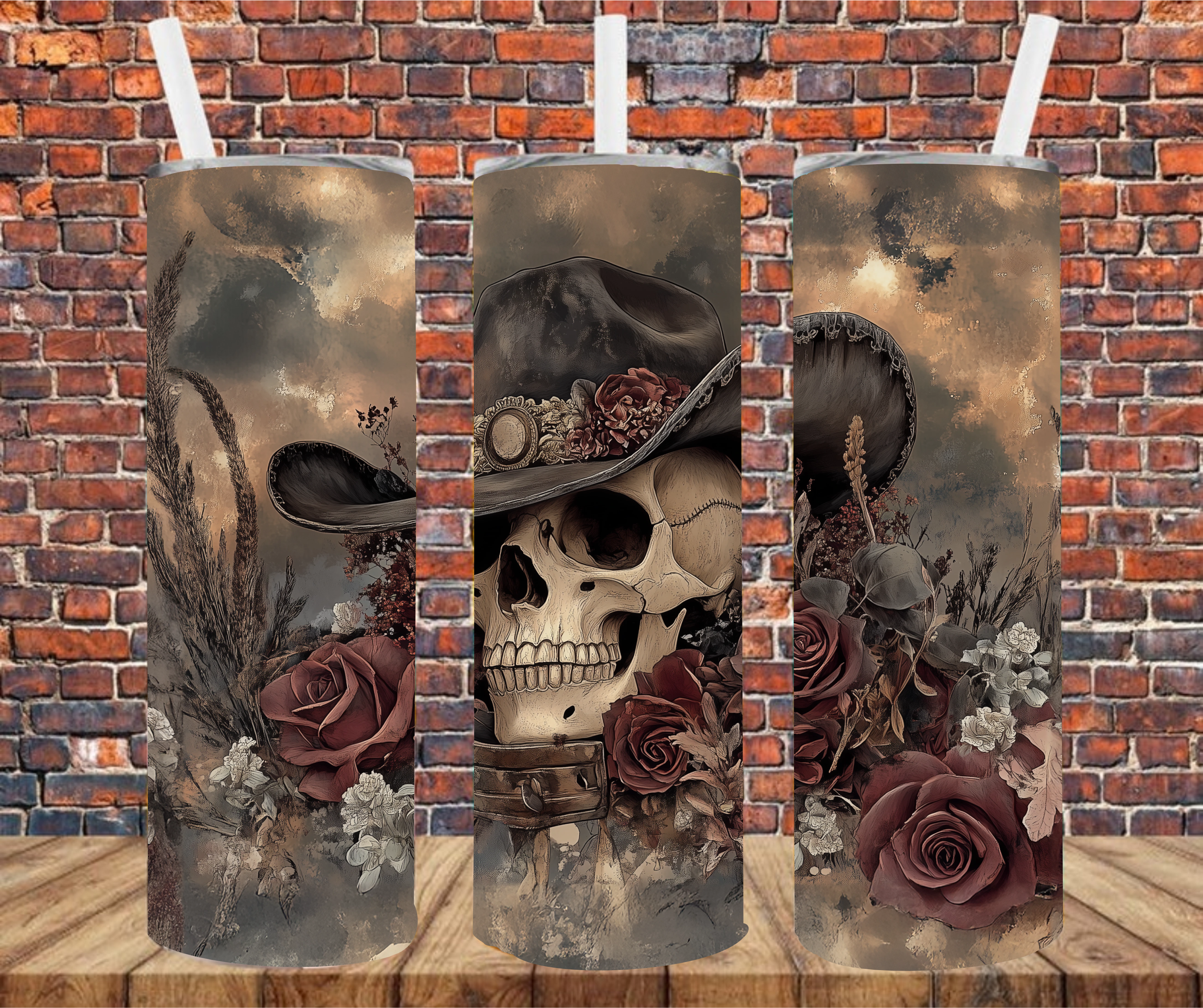 Western Skeleton - Tumbler Wrap - Sublimation Transfers