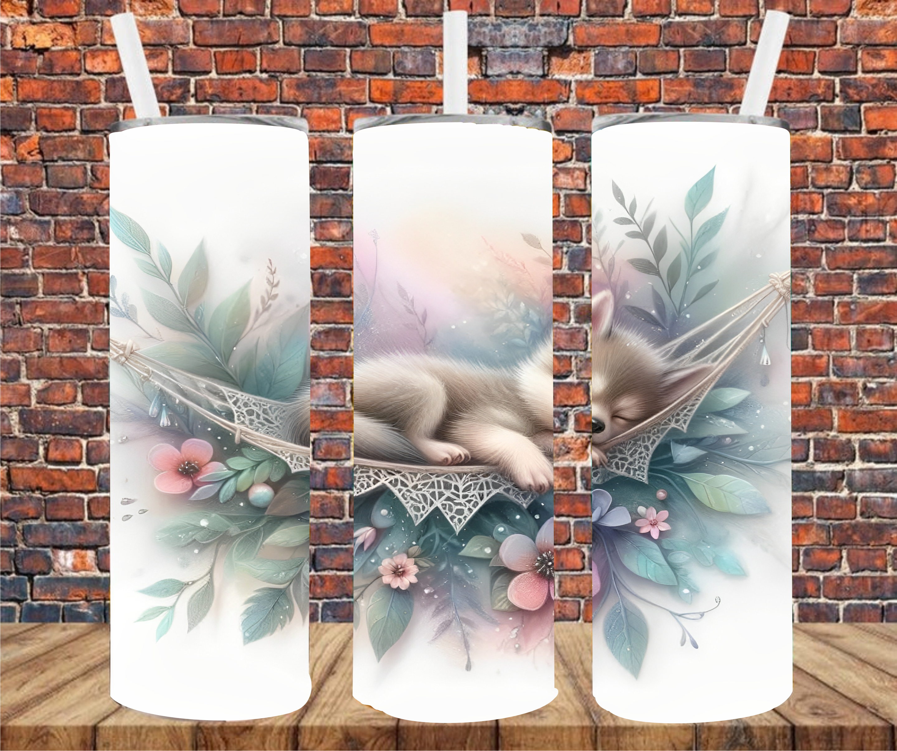 Sleeping Baby Fox - Tumbler Wrap - Sublimation Transfer