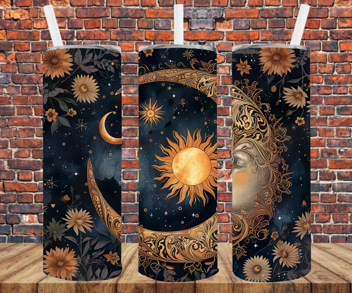 Celestial Moon - Tumbler Wrap - Sublimation Transfers