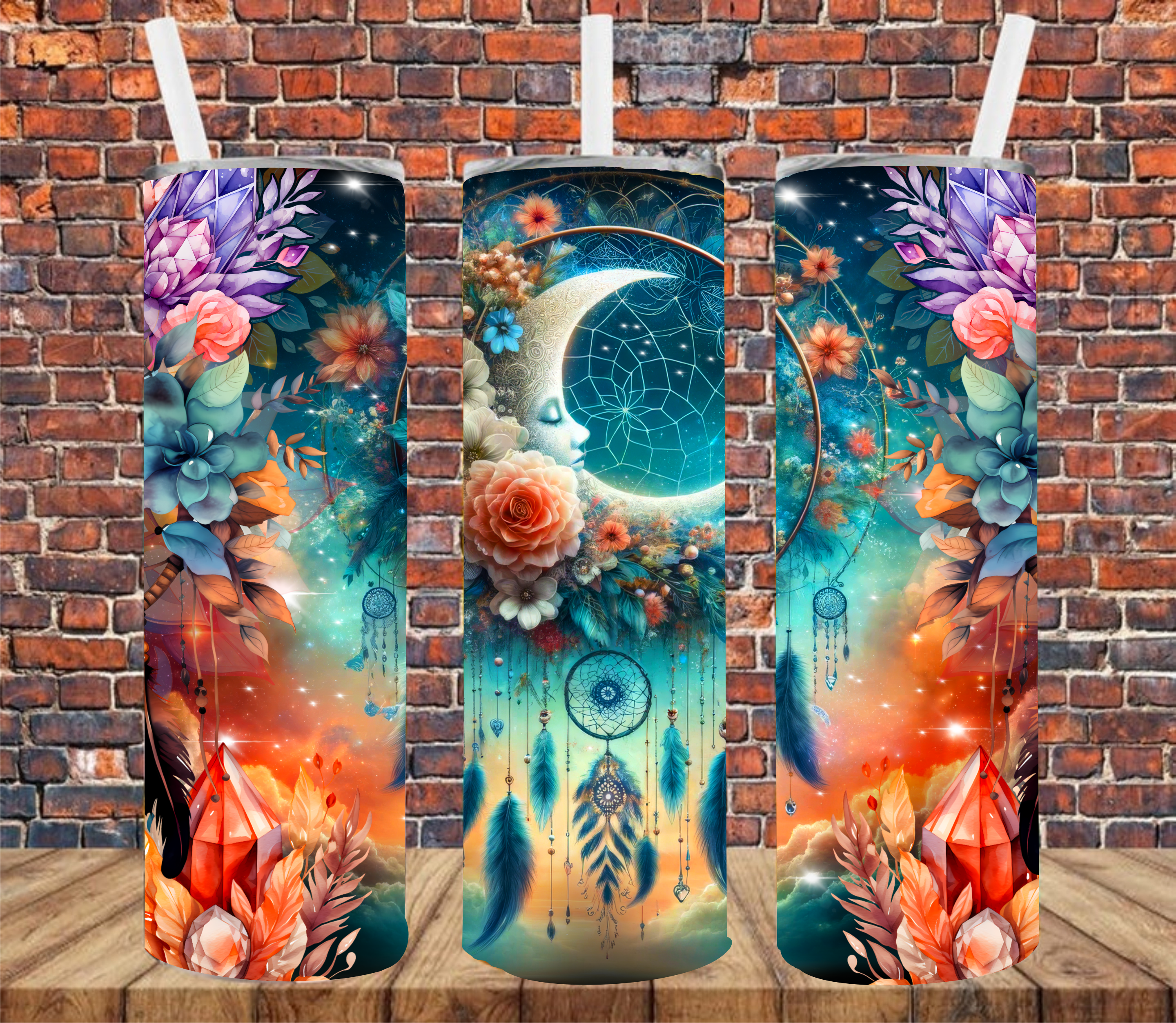 Sleeping Moon & Dream Catcher - Tumbler Wrap - Sublimation Transfer