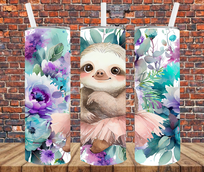 Pastel Sloth - Tumbler Wrap Sublimation Transfers