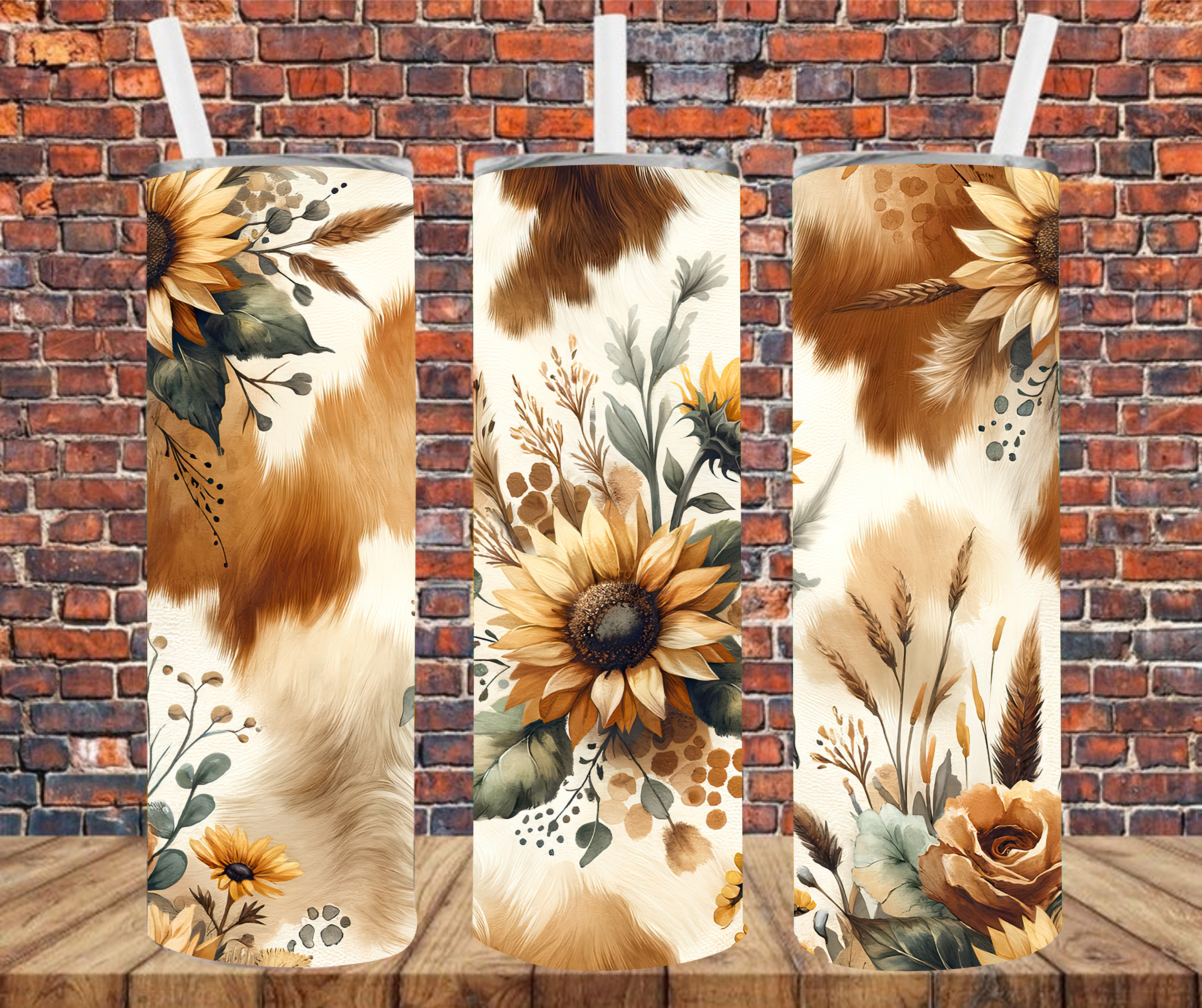 Country Cowhide - Tumbler Wrap - Sublimation Transfers