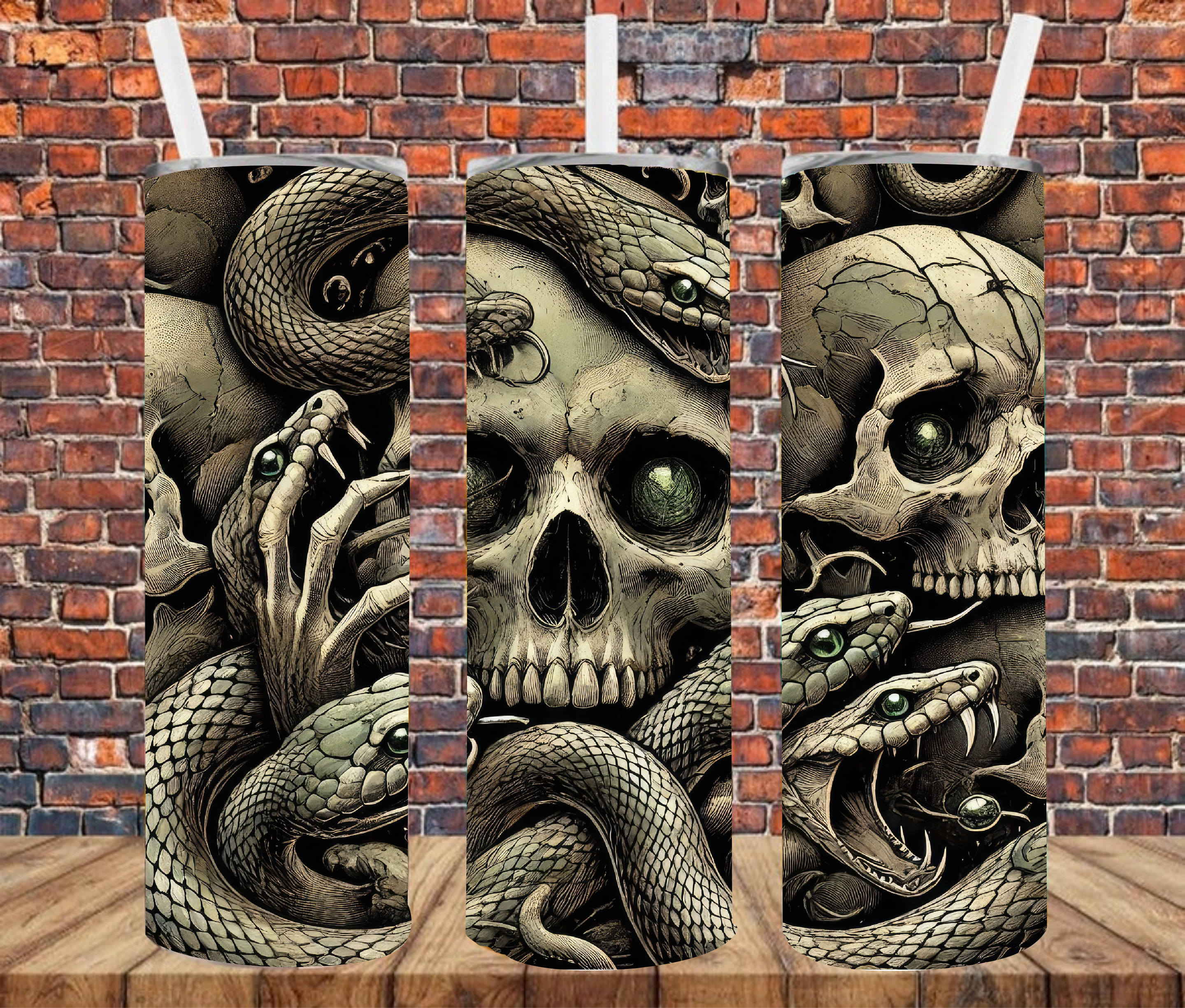 Snakes & Skulls - Tumbler Wrap - Sublimation Transfers