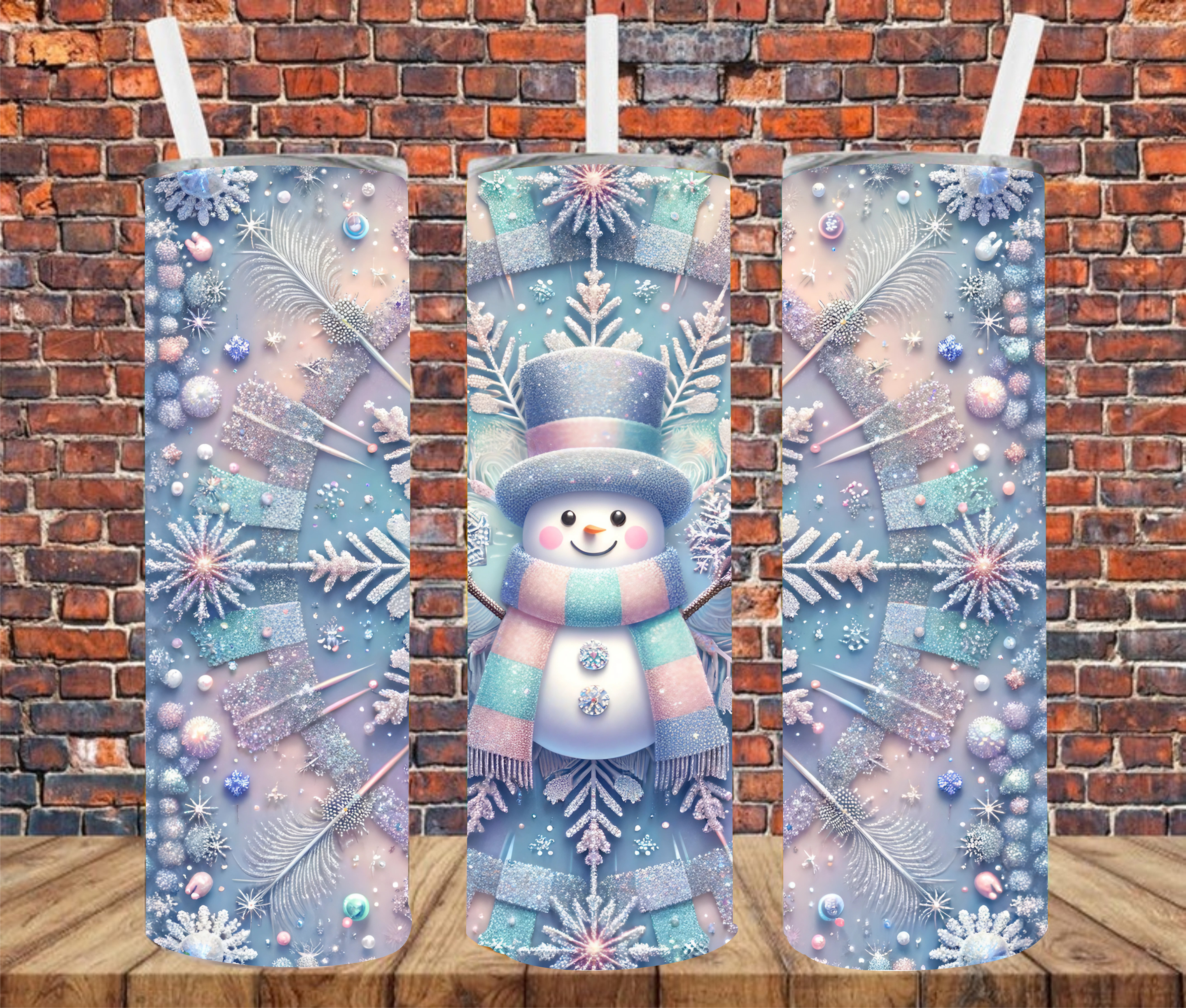 Winter Snowman - Tumbler Wrap - Sublimation Transfers