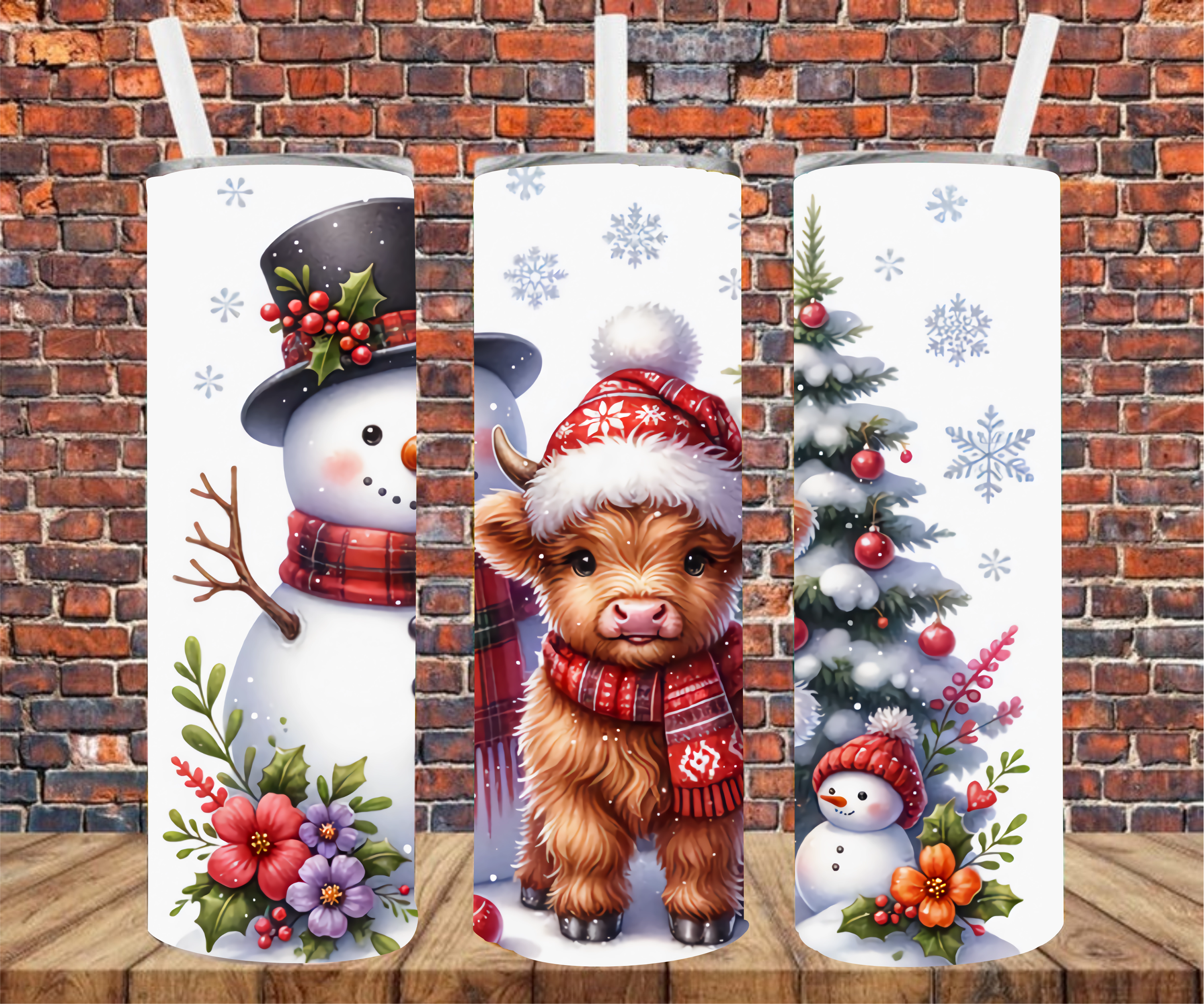 Christmas Snowy Friends - Tumbler Wrap - Sublimation Transfers