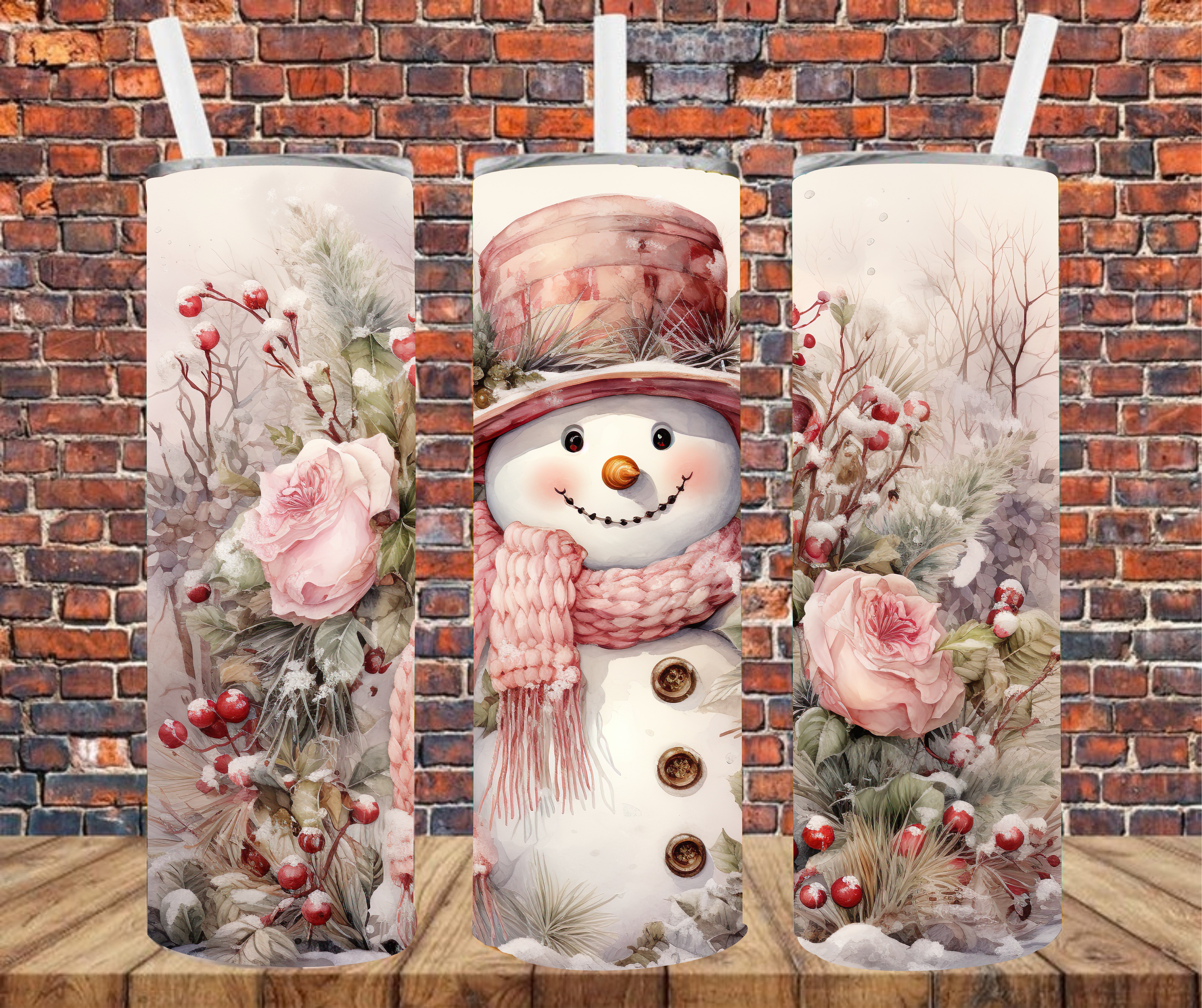 Snowman - Tumbler Wrap - Sublimation Transfers