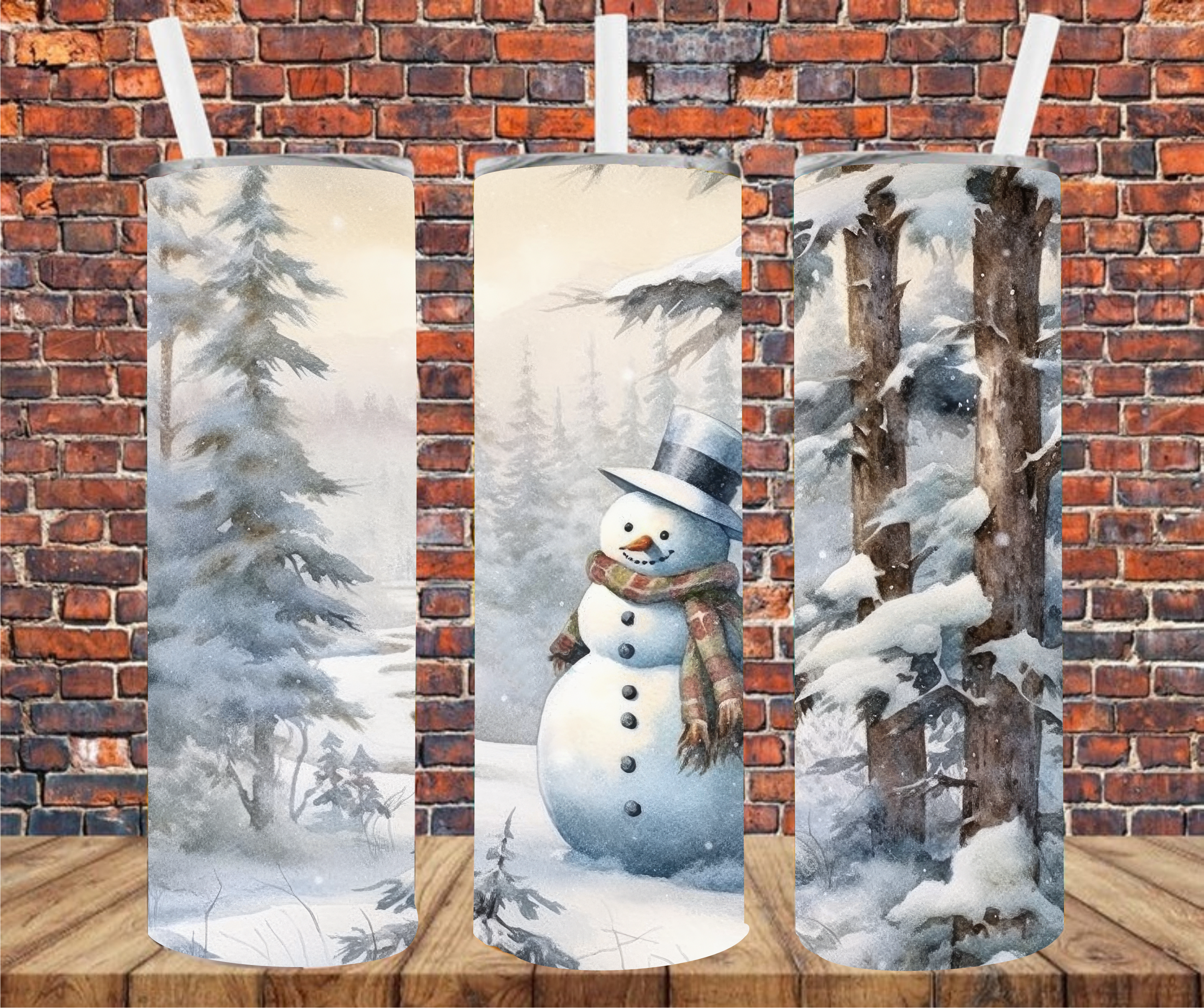 Snowman - Tumbler Wrap - Sublimation Transfers