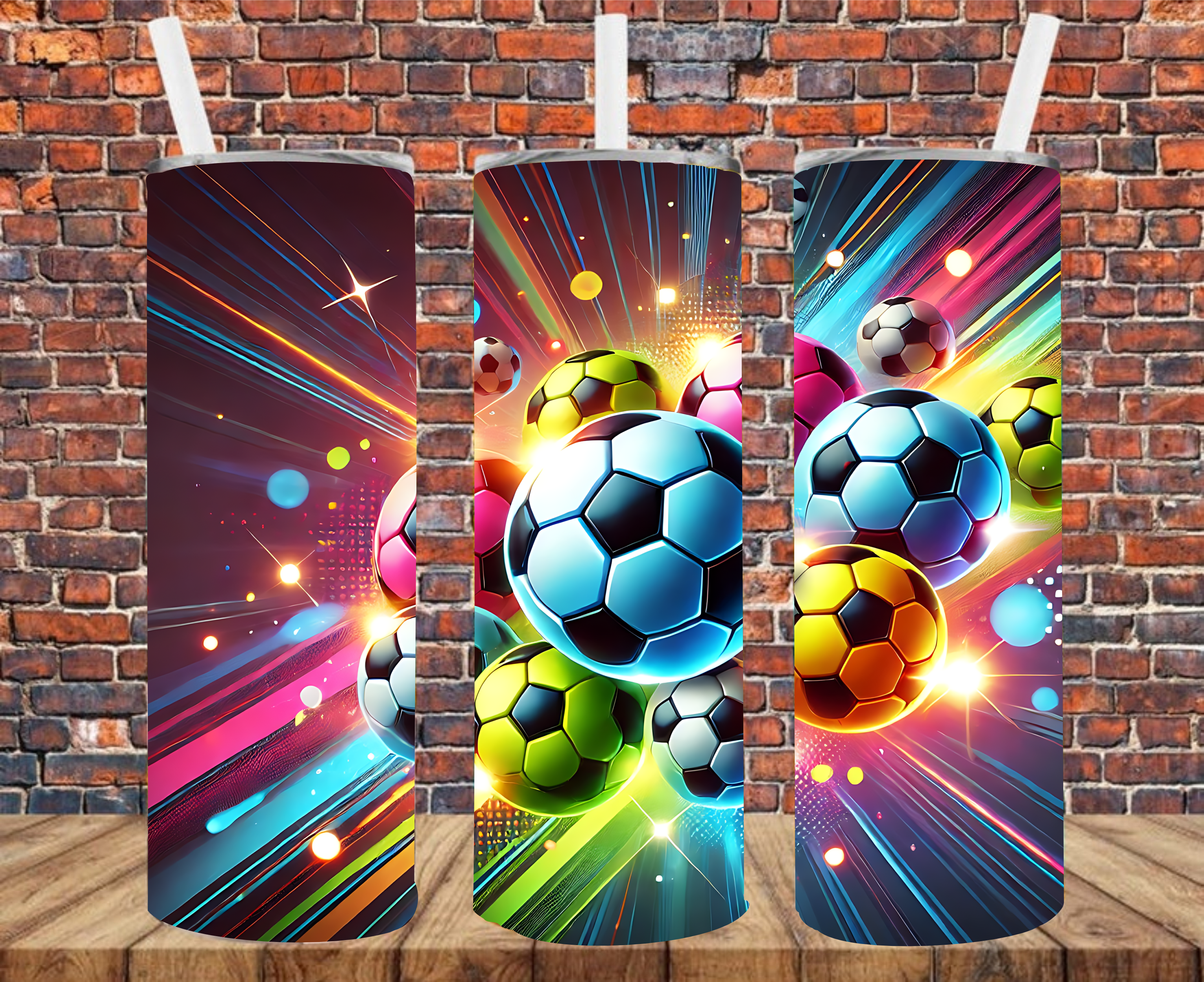 Soccer Balls - Tumbler Wrap - Sublimation Transfers