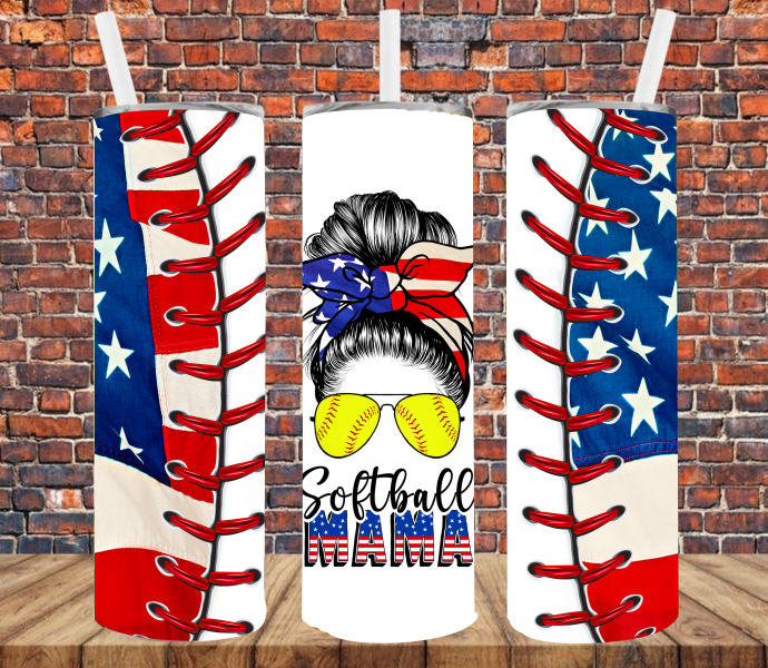 Softball Mom - Tumbler Wrap Sublimation Transfers