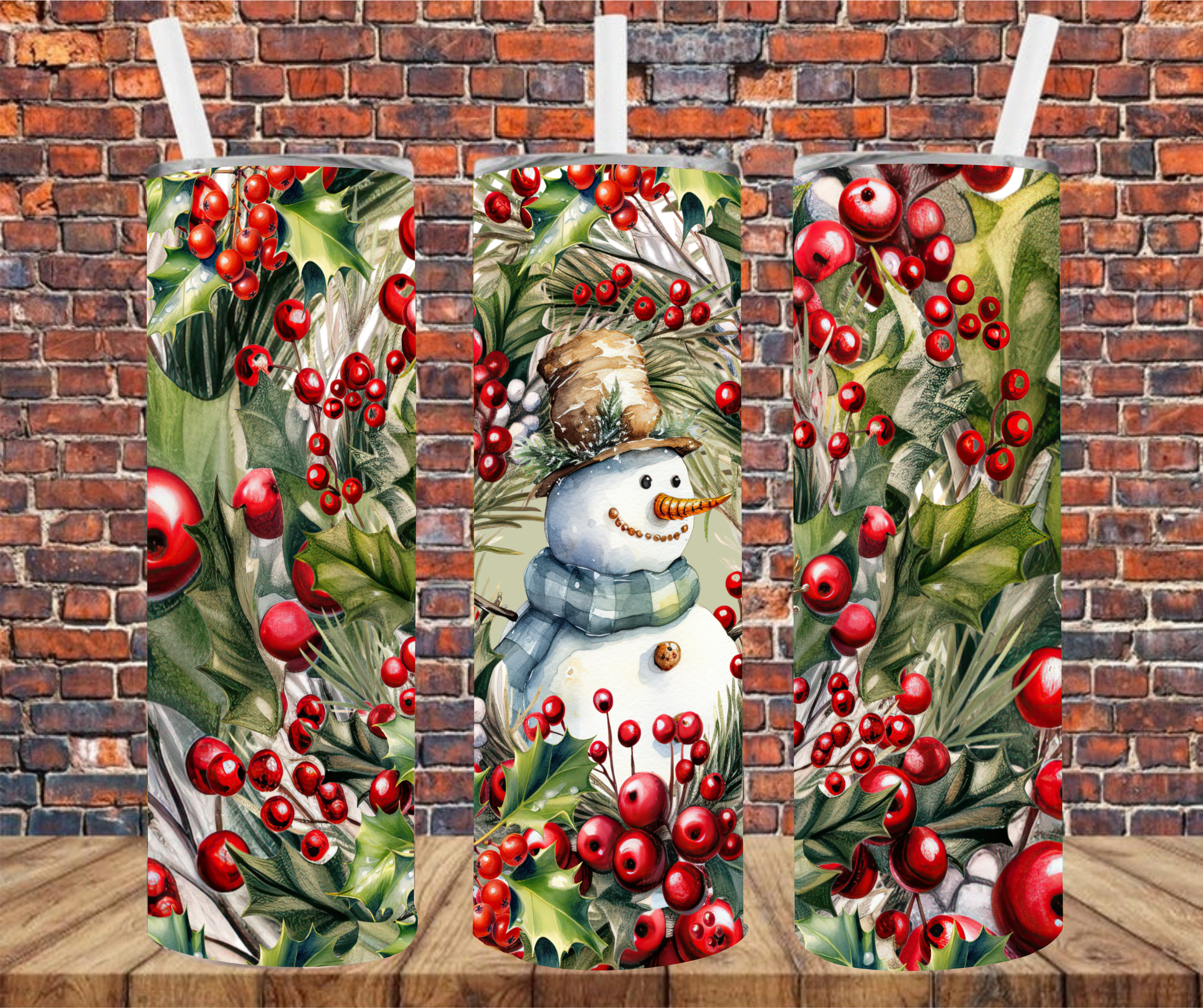 Snowman In Holly - Lunch Tote - Sublimation Transfer