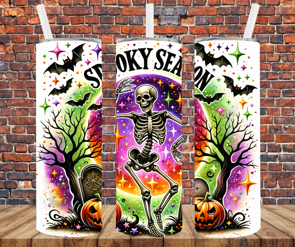 Spooky Season Dancing Skeleton - Tumbler Wrap - Sublimation Transfers