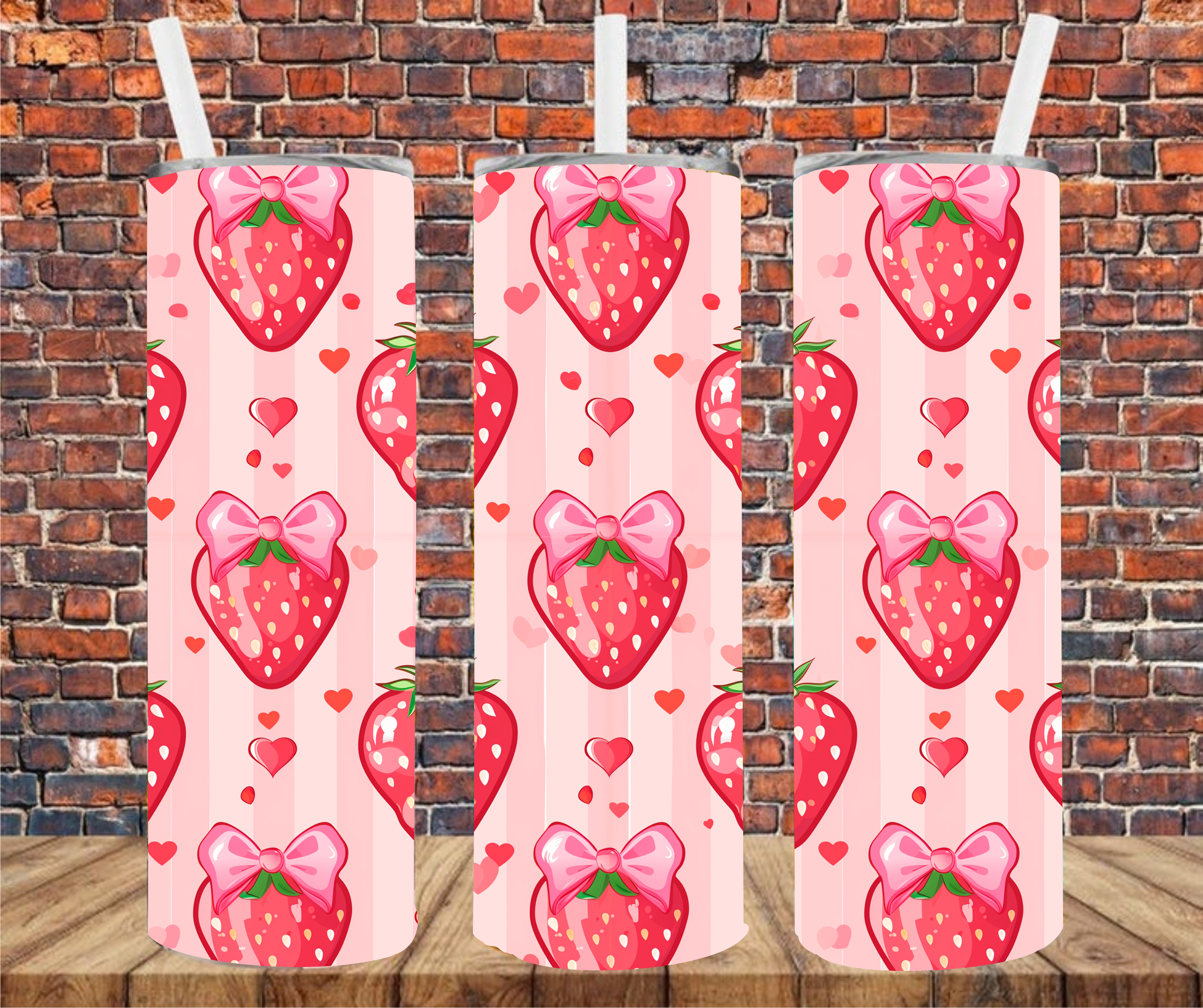 Strawberries - Tumbler Wrap - Sublimation Transfers