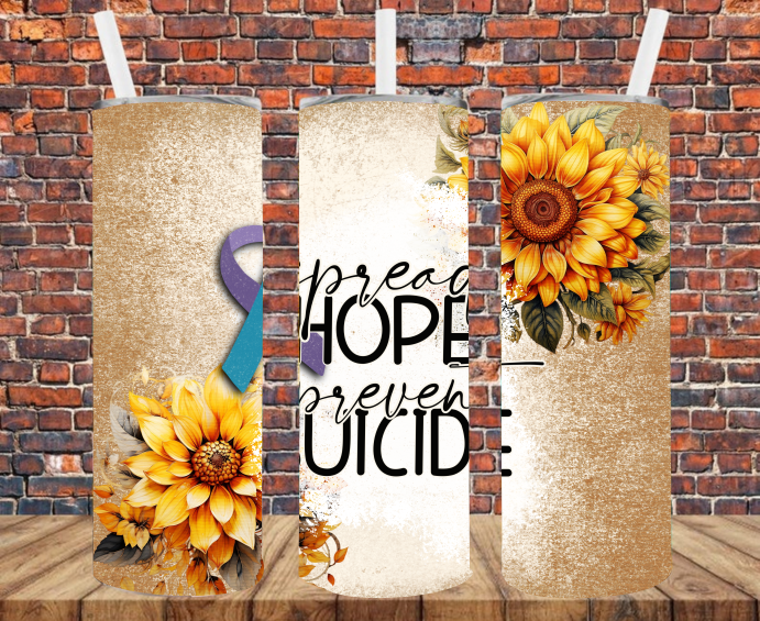 Spread Hope Prevent Suicide - Tumbler Wrap - Vinyl Transfers