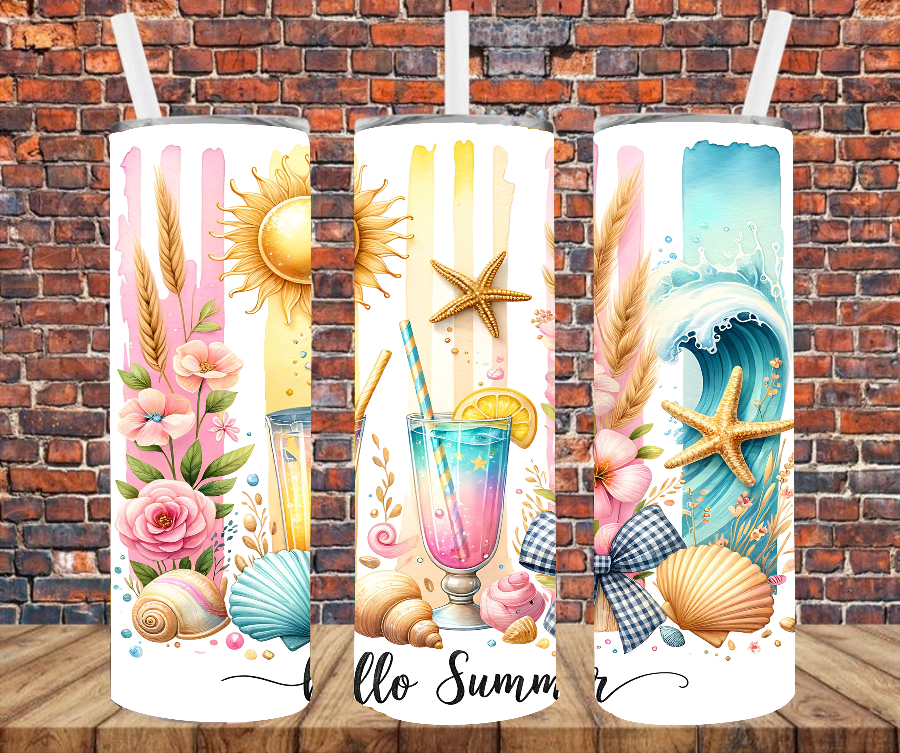 Hello Summer - Tumbler Wrap - Sublimation Transfer