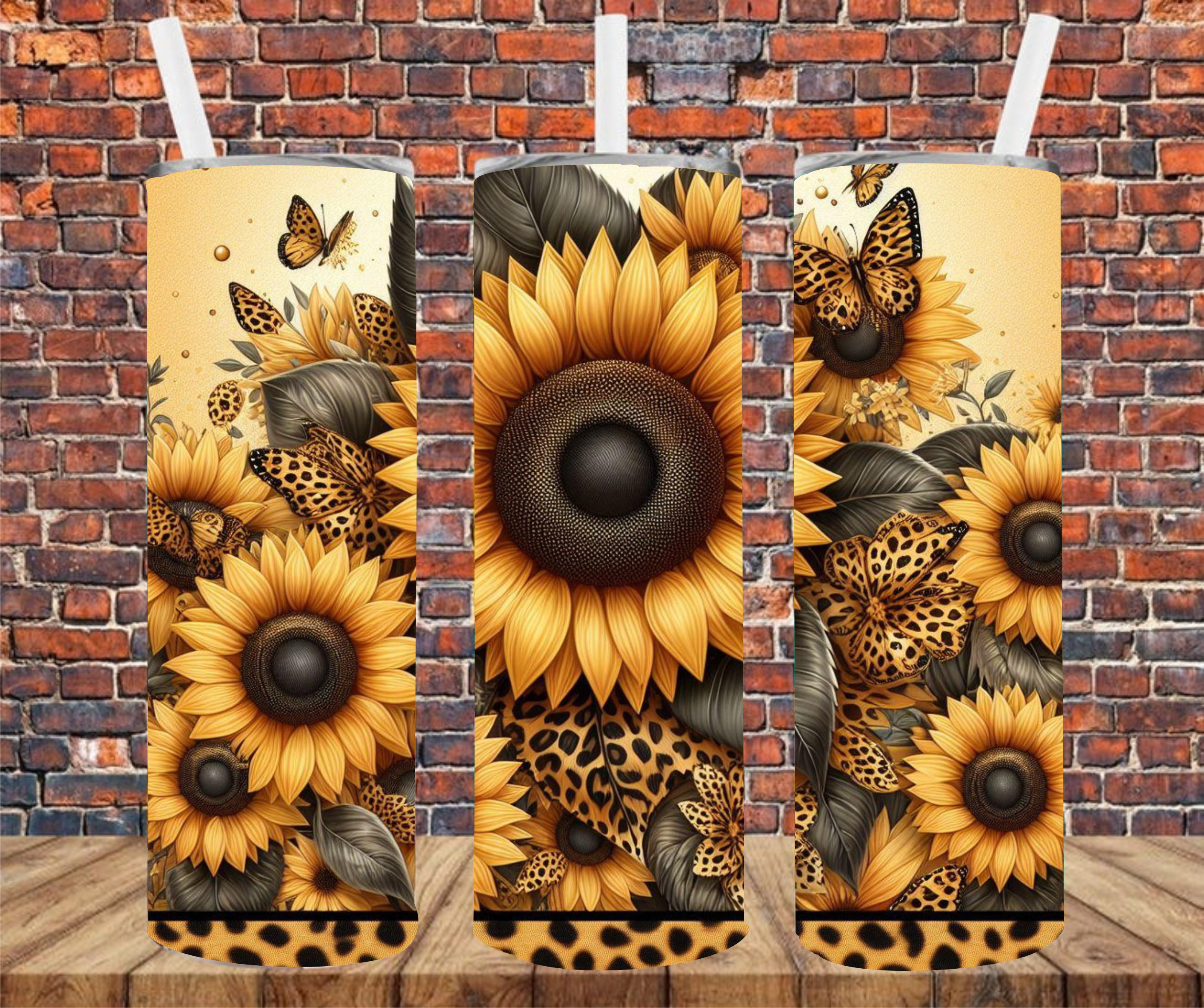 Sunflowers & Butterflies - Tumbler Wrap - Sublimation Transfer