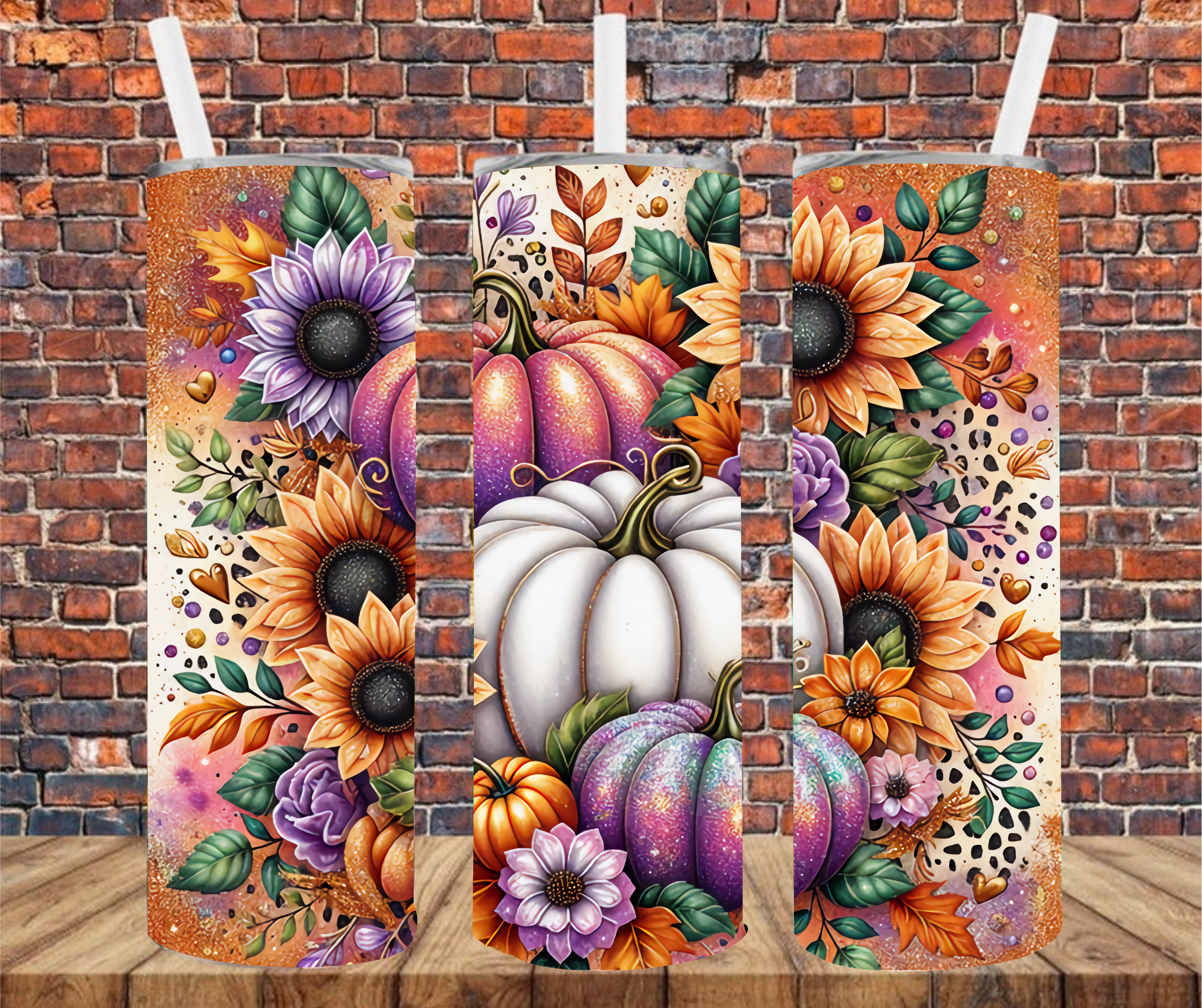 Autumn Scene - Tumbler Wrap - vinyl Transfers