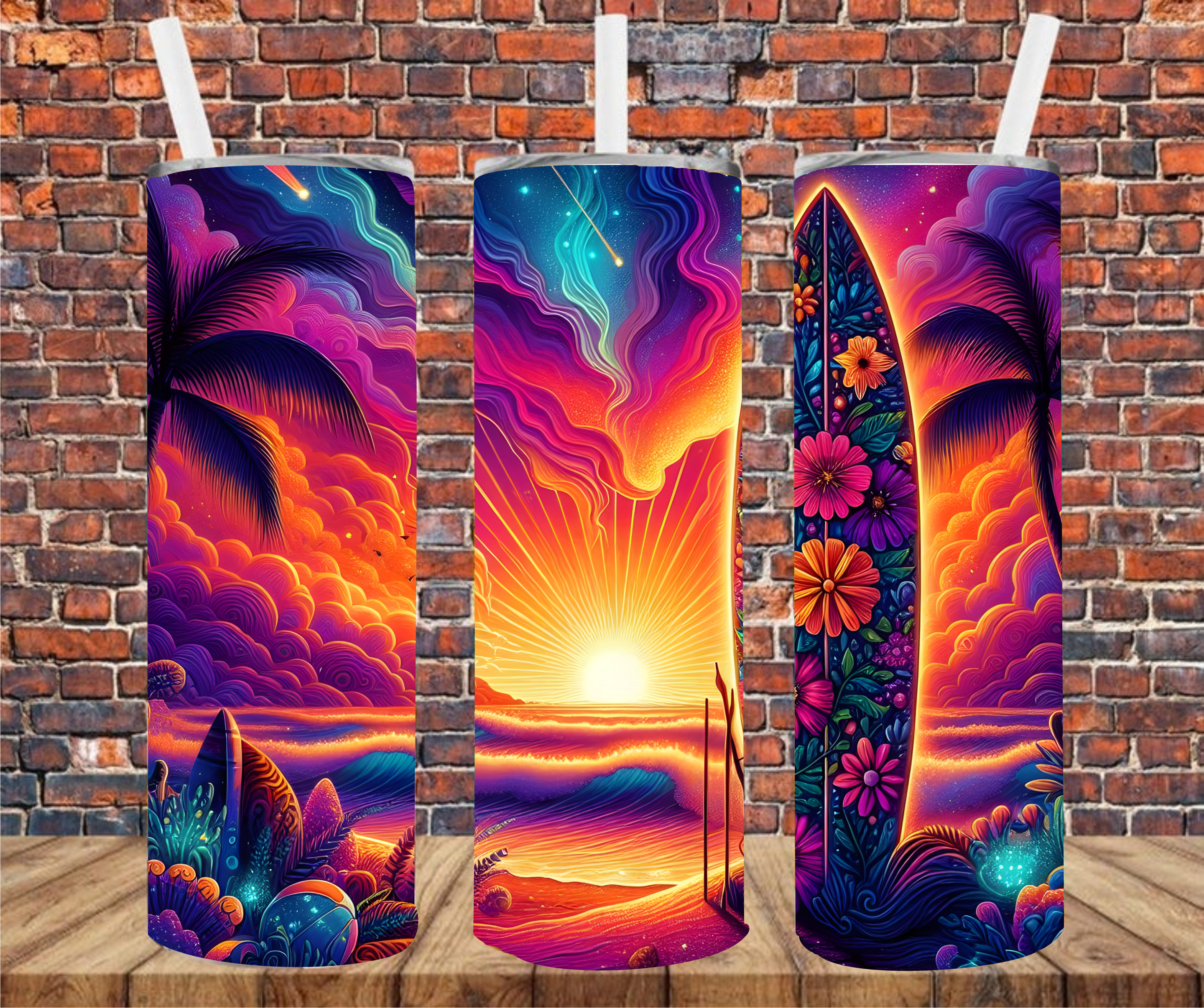 Vibrant Surf Boards - Tumbler Wrap - Sublimation Transfer