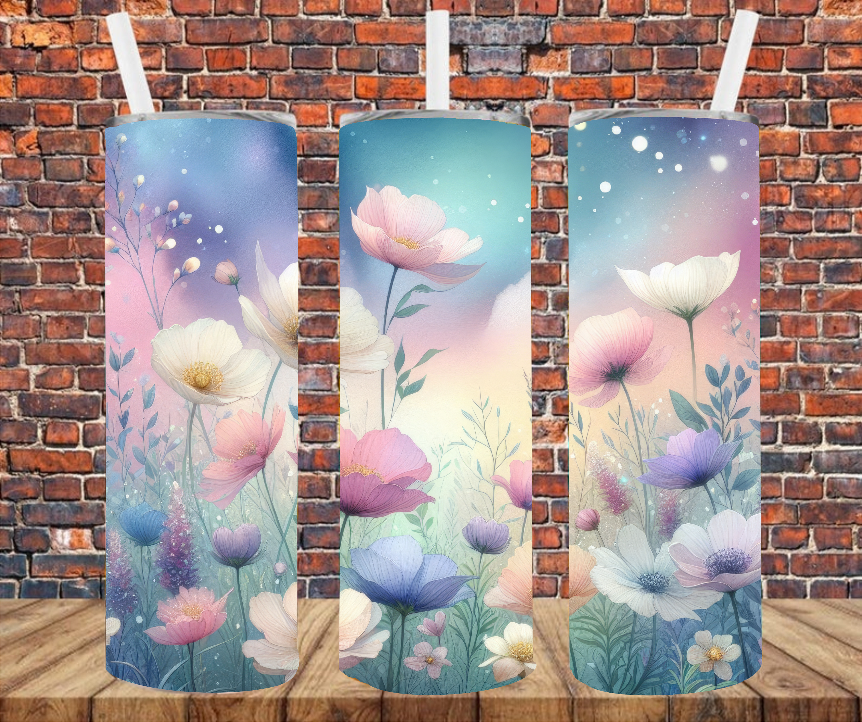 Gentle Wildflowers - Tumbler Wrap - Sublimation Transfer