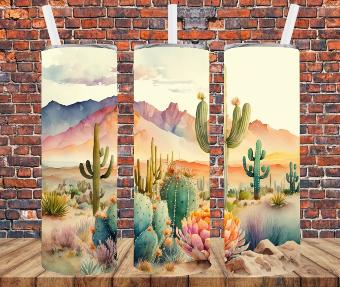 Desert Cactus - Tumbler Wrap Sublimation Transfers