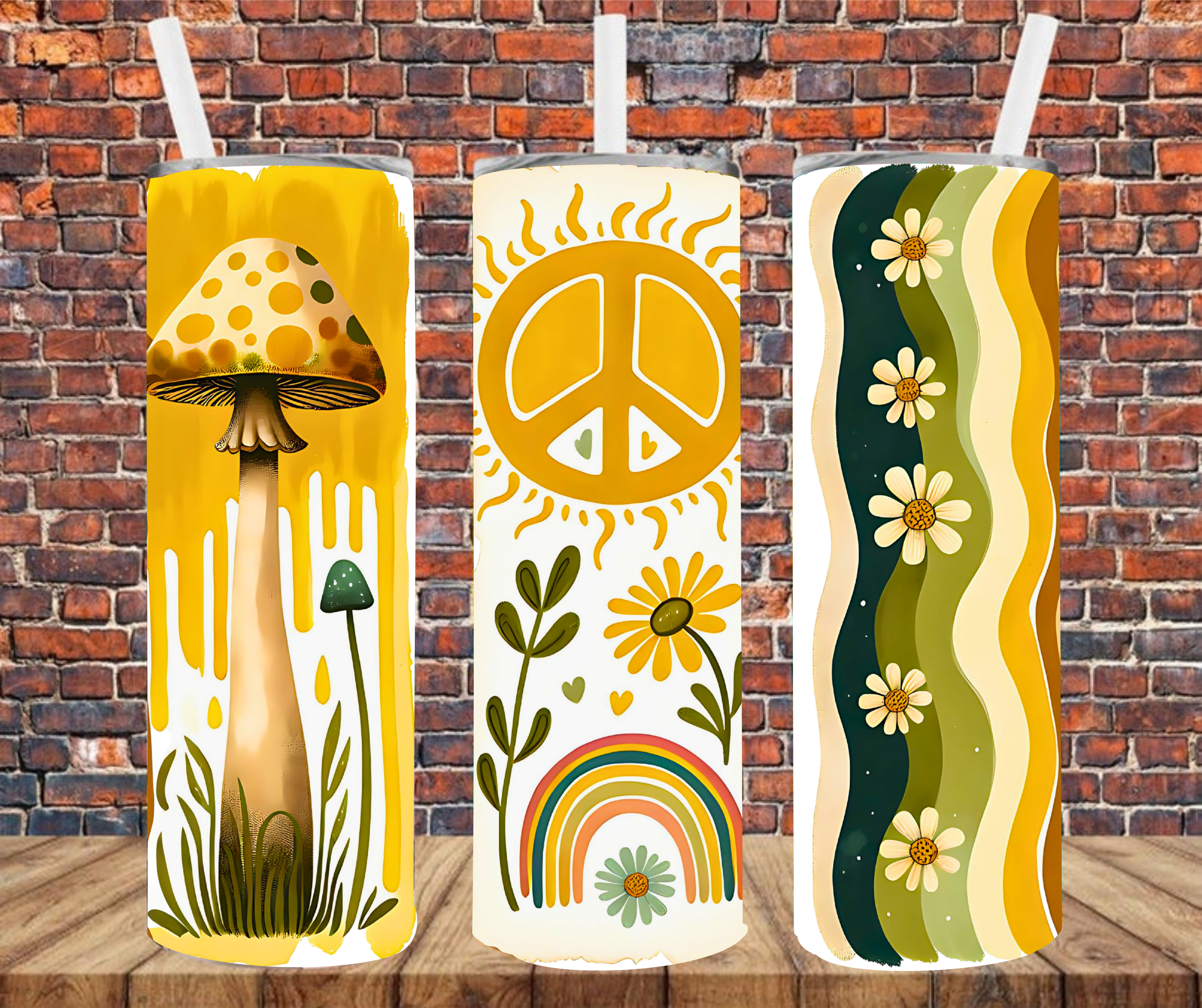 Retro Mushroom - Tumbler Wrap - Sublimation Transfer