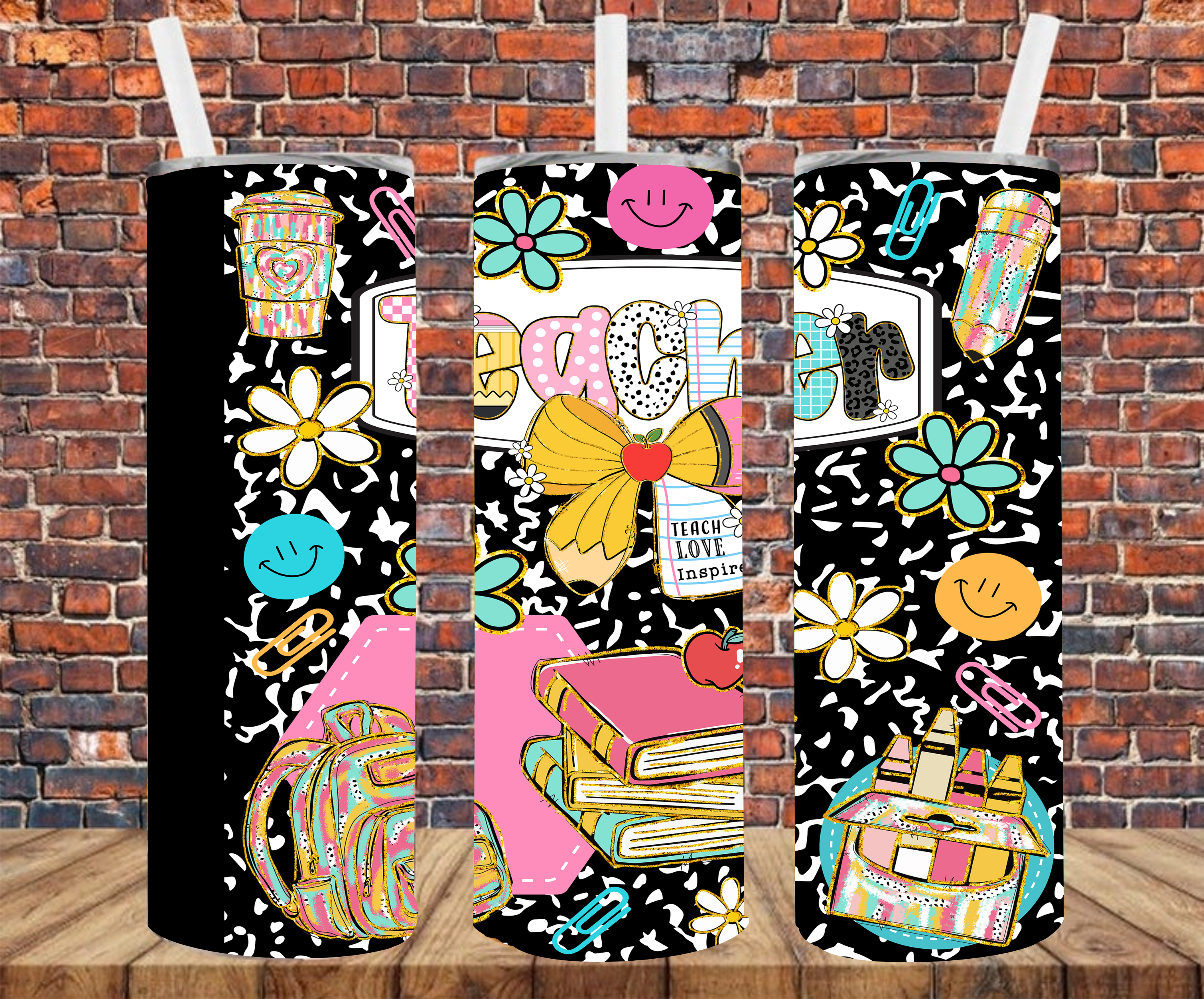 Teacher Composition Book - Tumbler Wrap - Sublimation Transfers