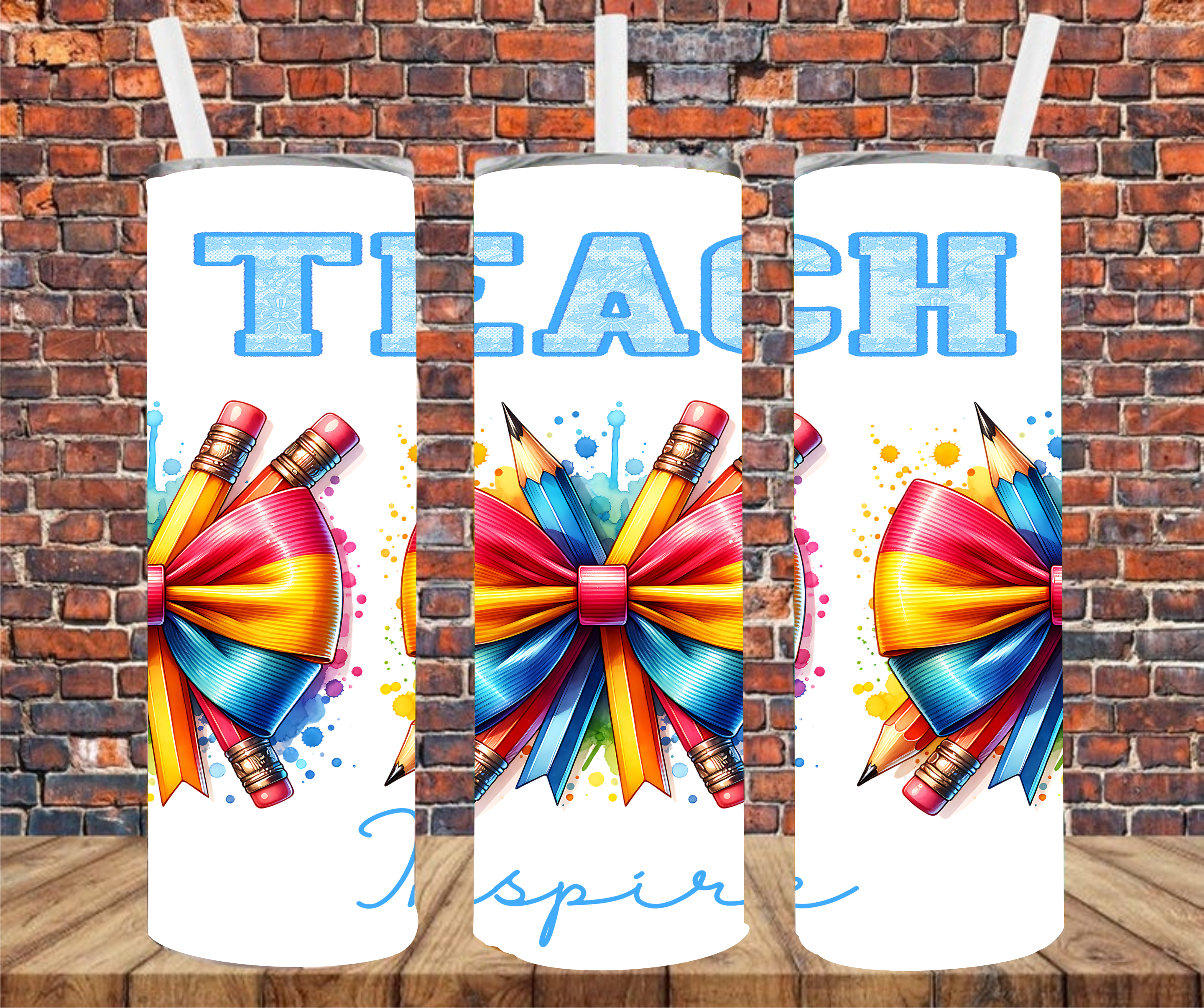 Teach Inspire - Tumbler Wrap - Sublimation Transfer