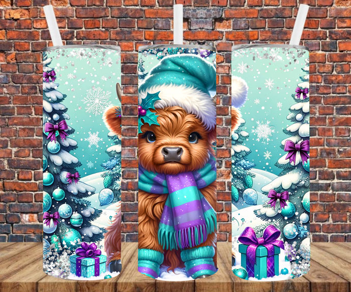 Christmas Cow - Tumbler Wrap - Sublimation Transfers