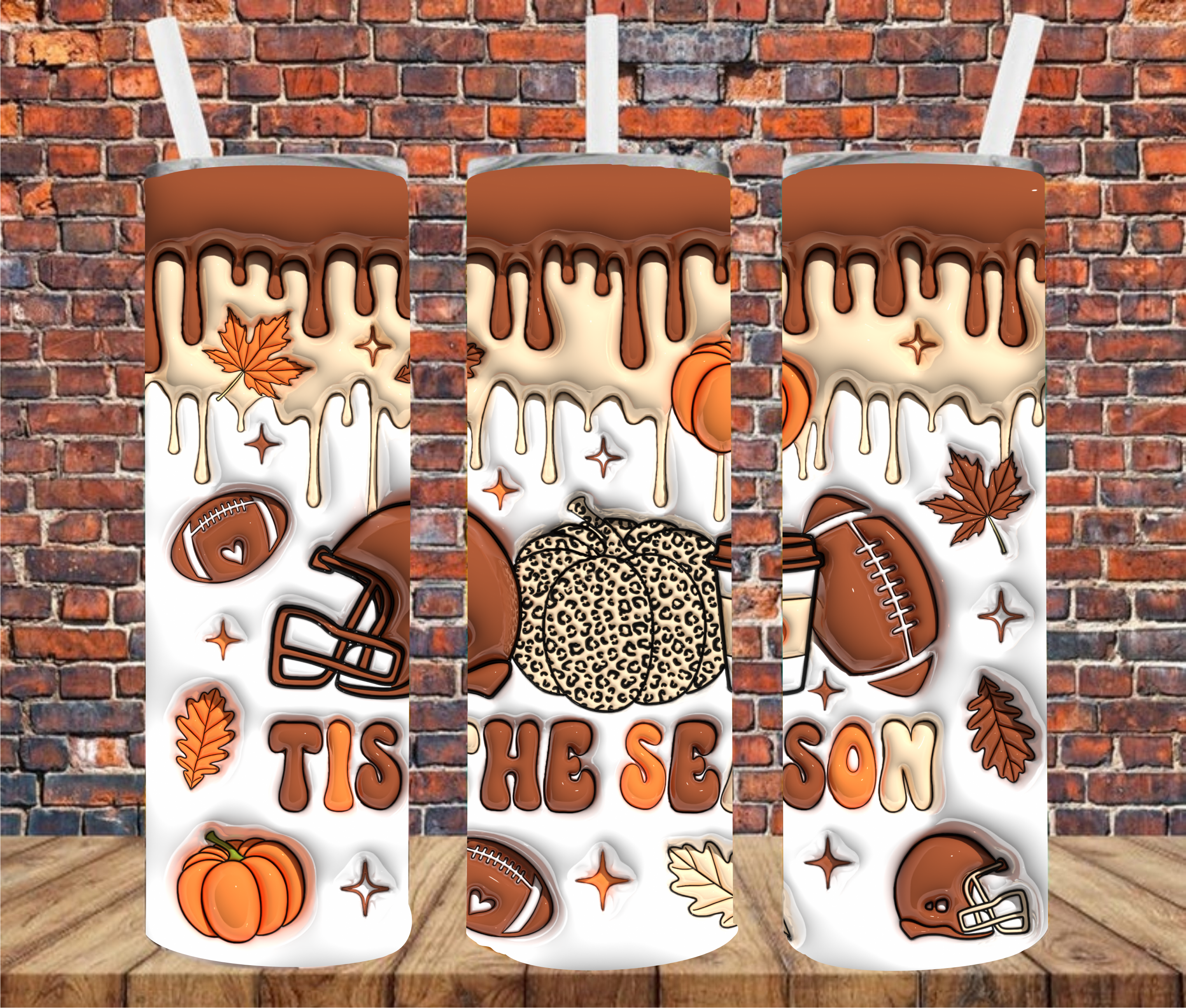 Tis' The Season Football - Tumbler Wrap - Sublimation Transfer