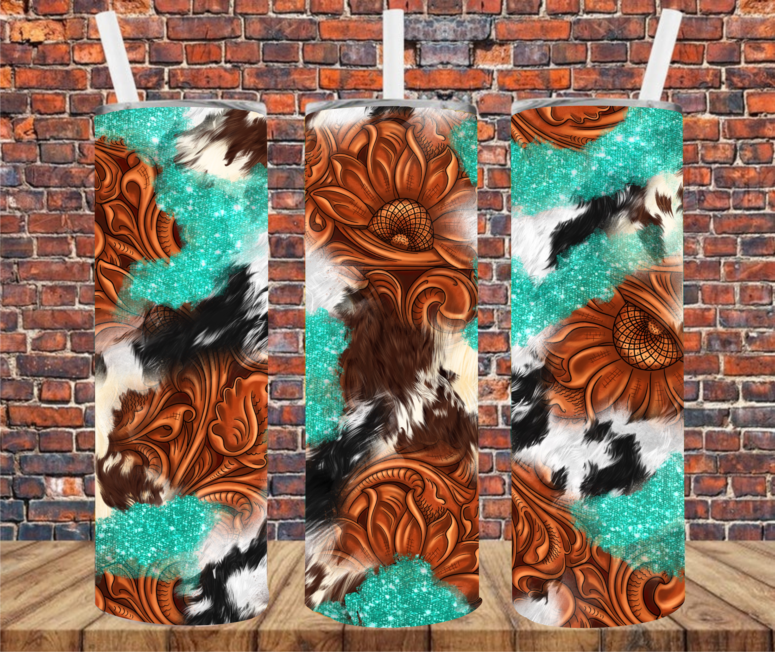 Western Pattern - Sublimation Tumbler Wrap